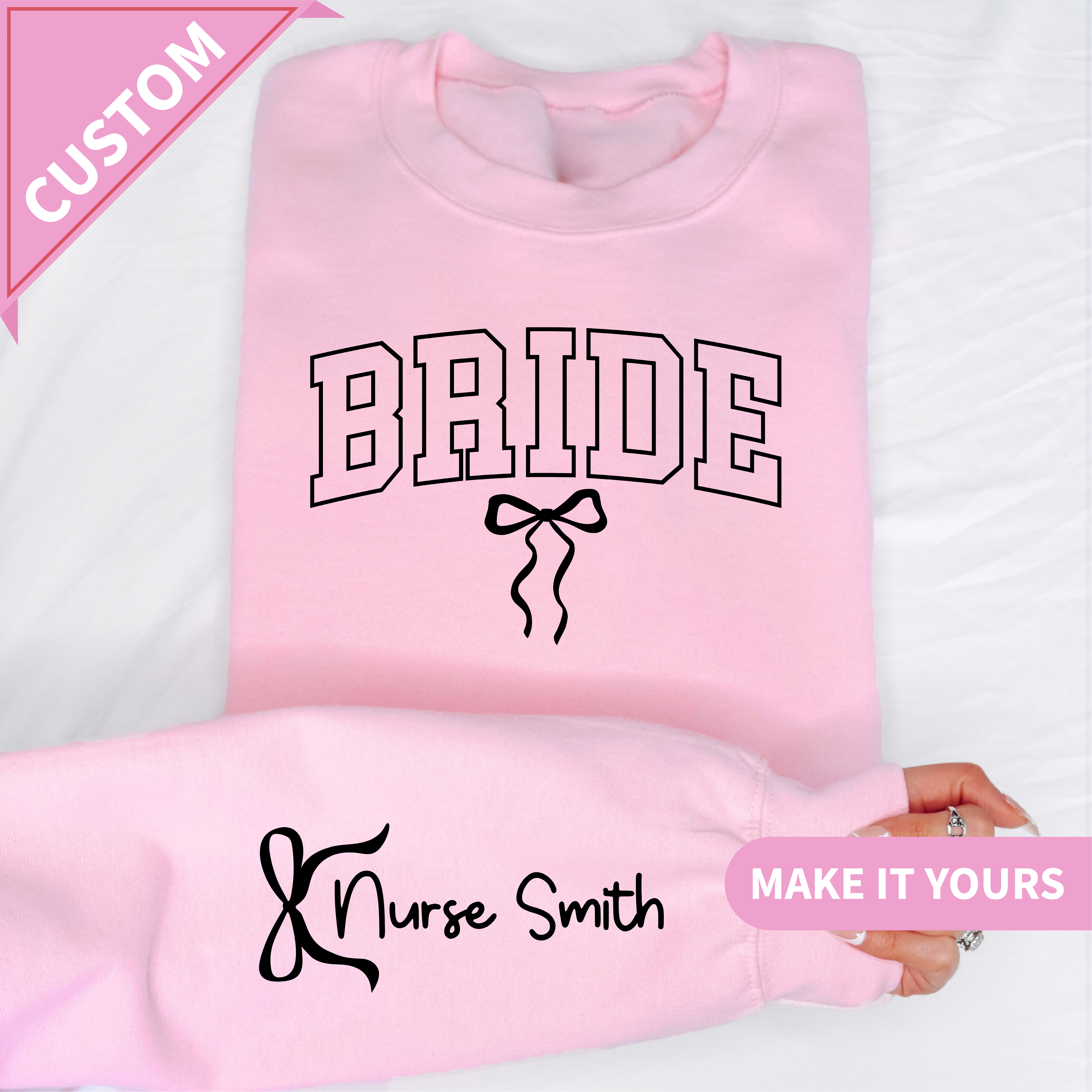 Personalized Future Mrs Sweatshirt With Custom Name On Sleeve