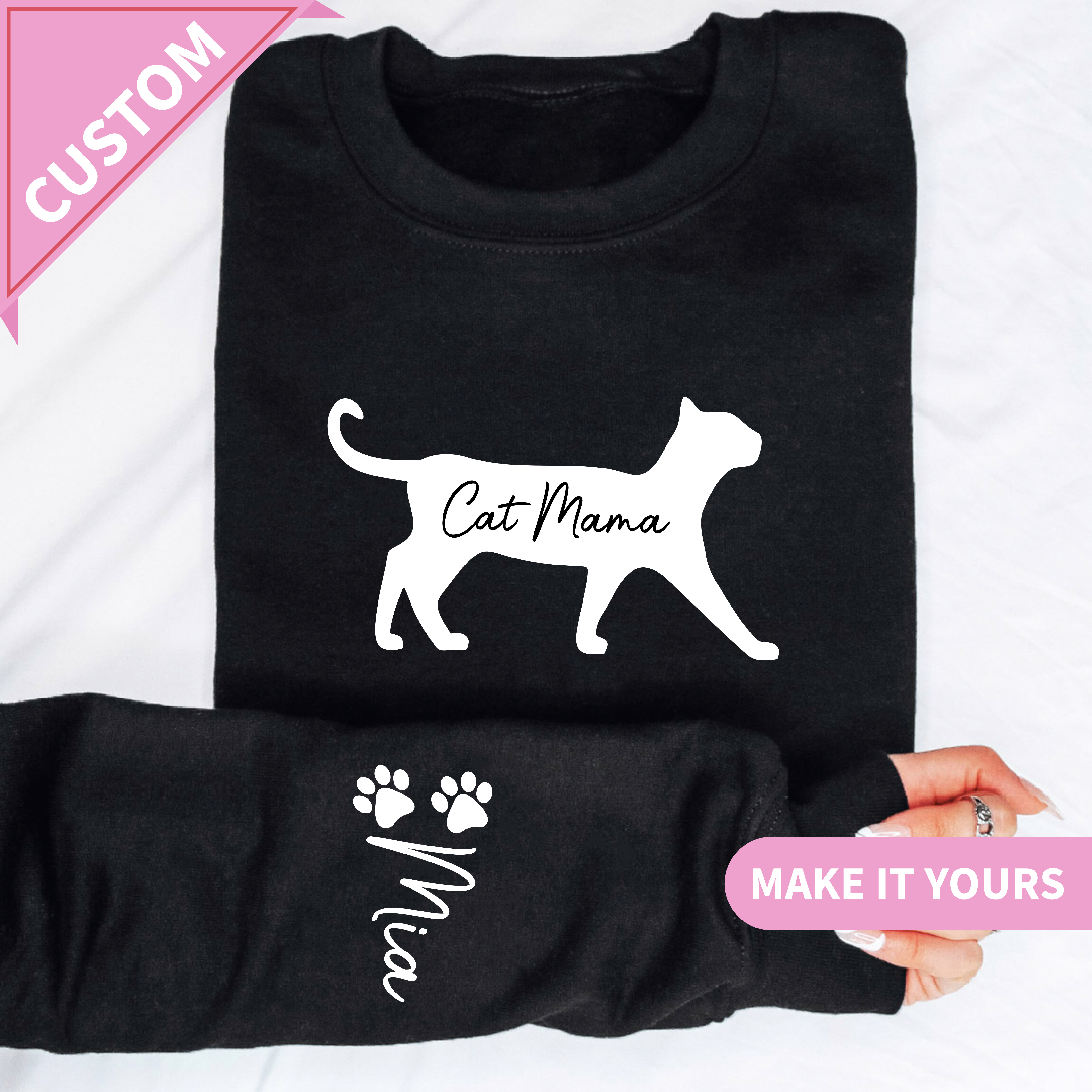 Custom Cat Mama Gift for Moms & Pet Lovers Sweatshirt