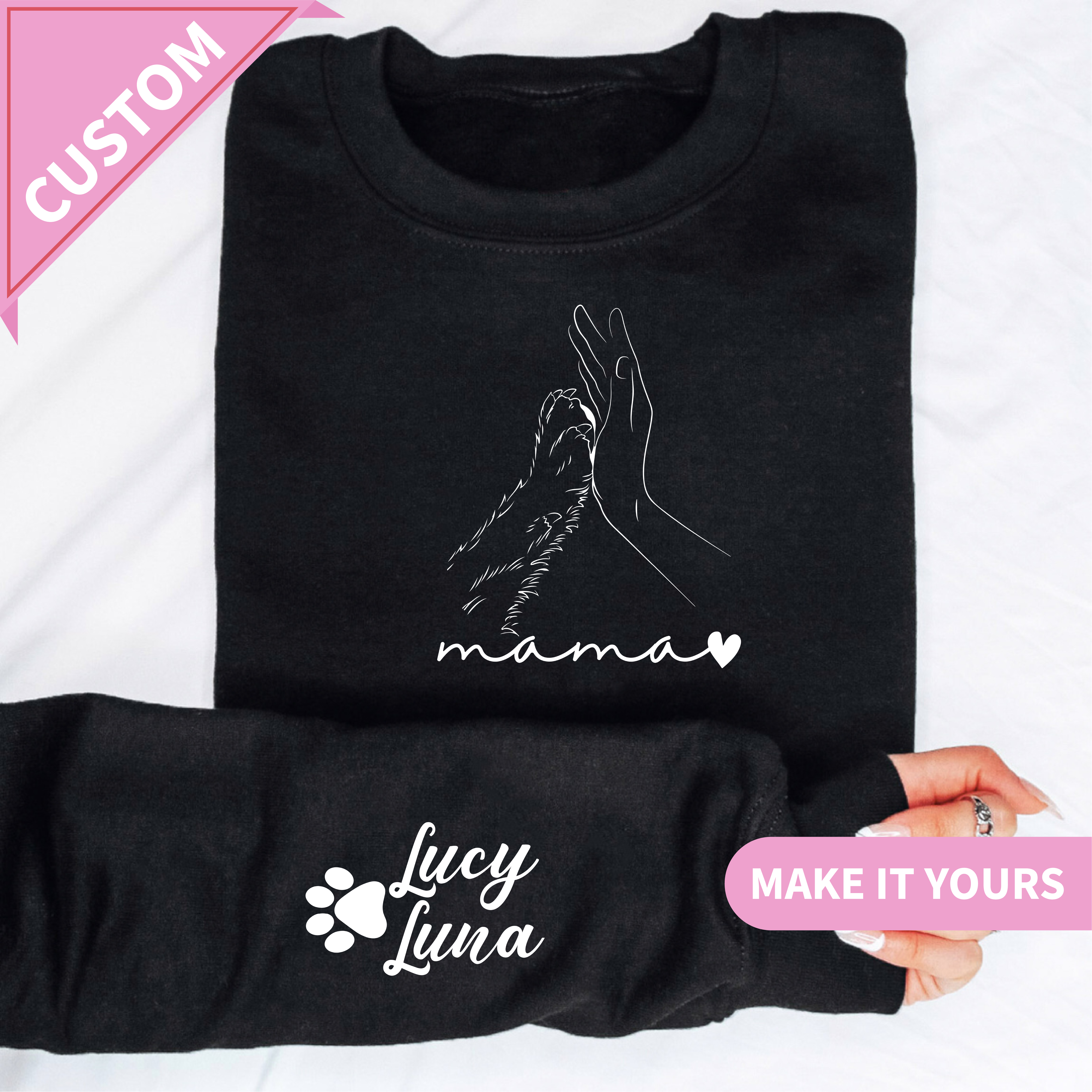 Custom Cat Mama Pet Parent Dog Sweatshirt