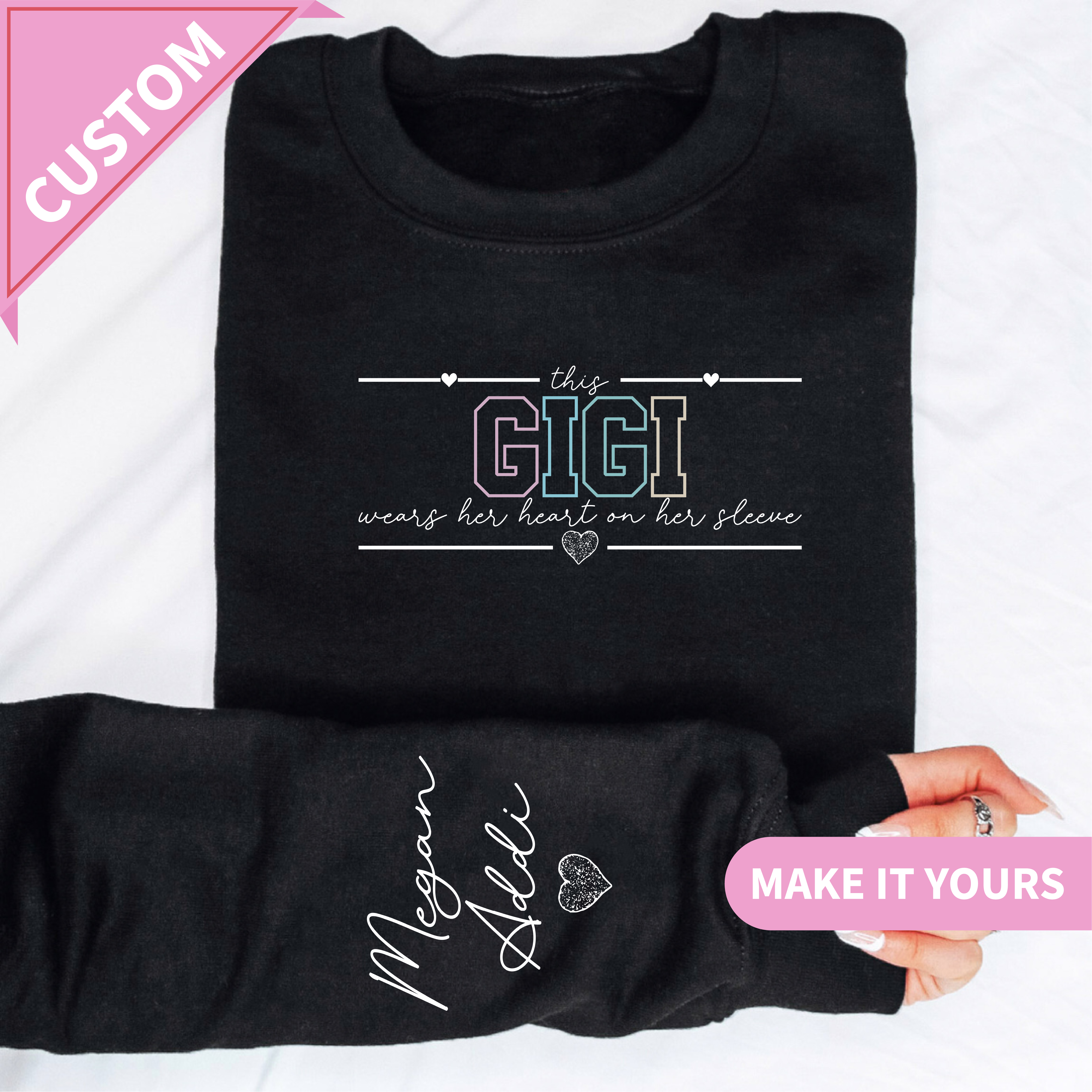 Custom Gigi Name Pullover for Grandma Sweatshirt