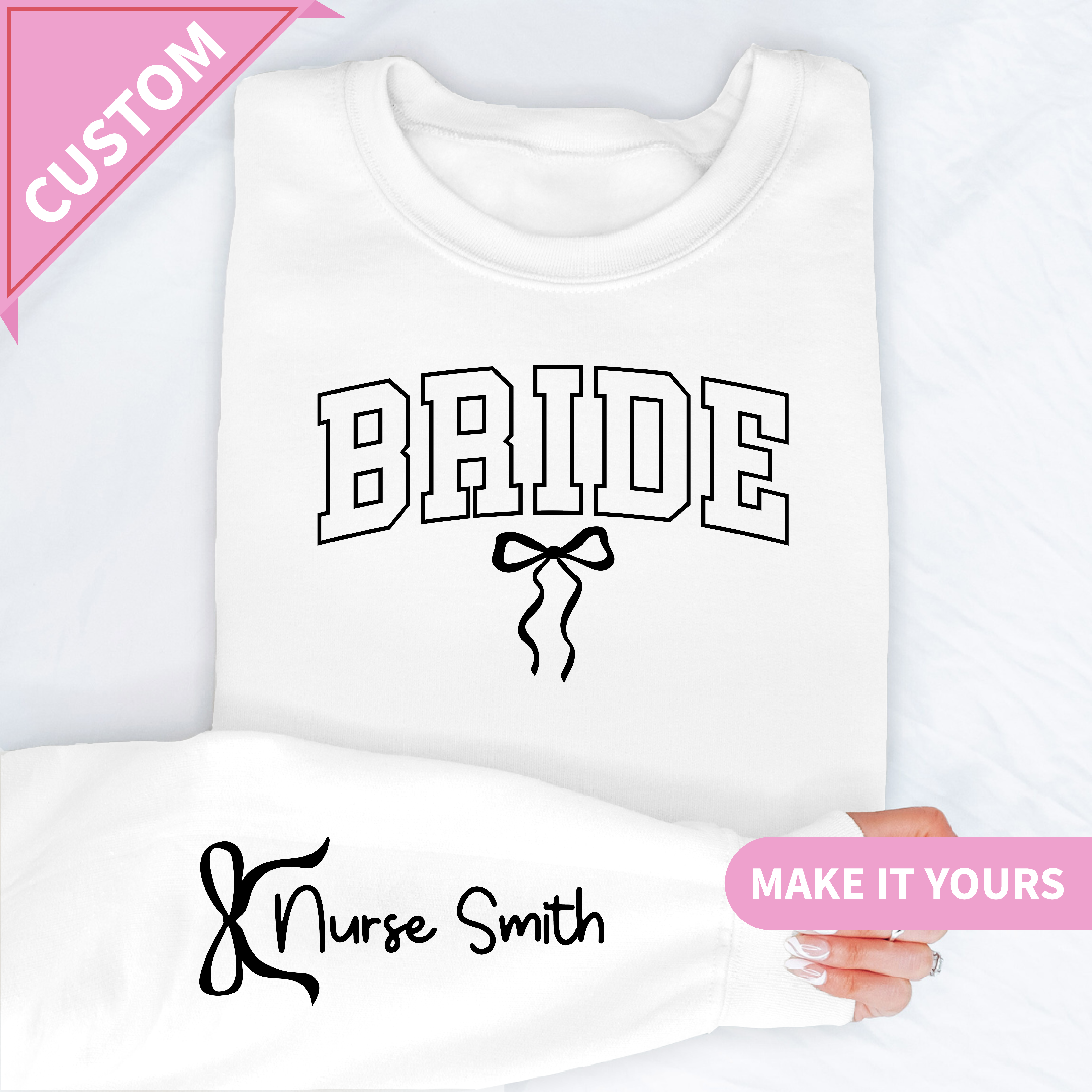 Personalized Future Mrs Sweatshirt With Custom Name On Sleeve
