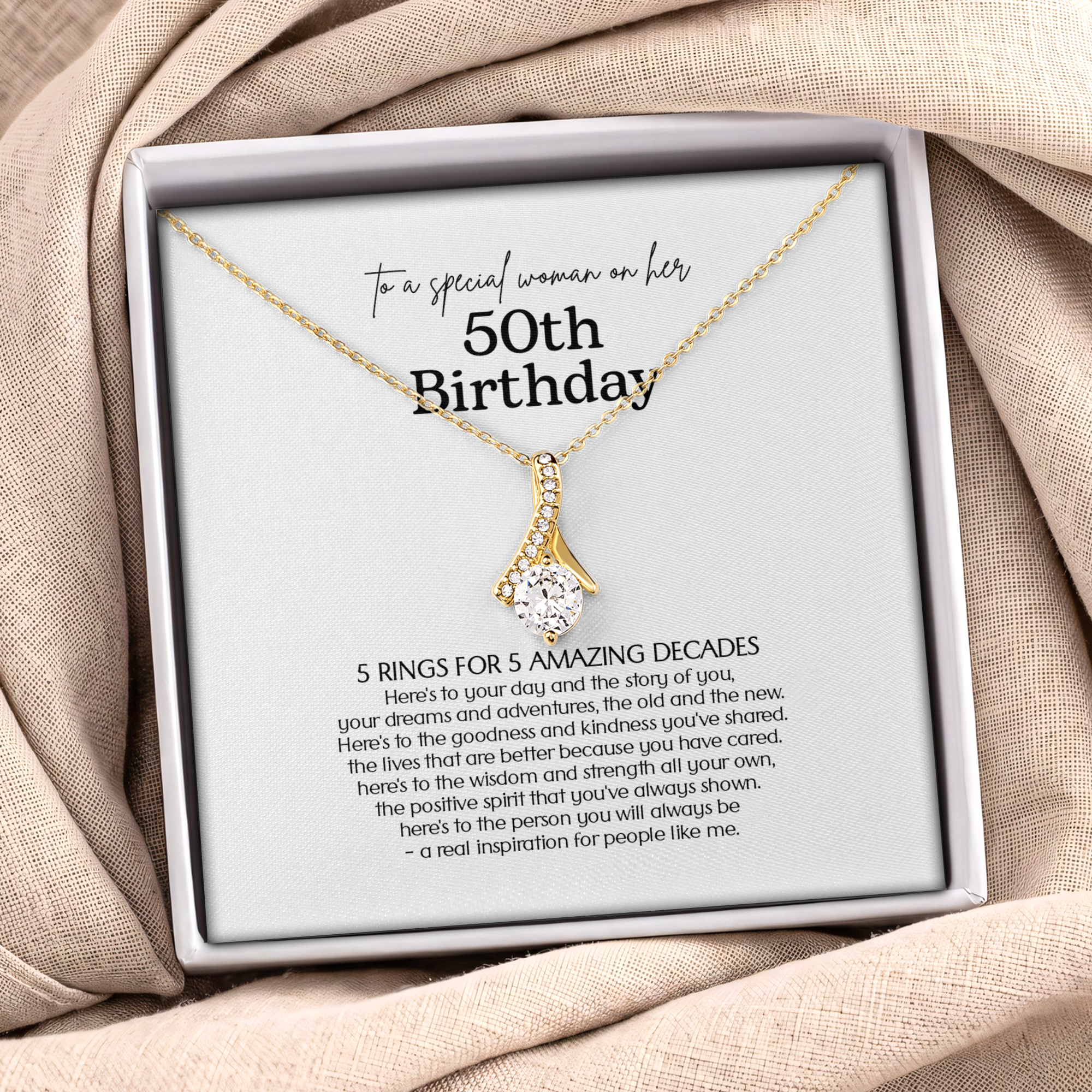 To A Special Woman On Her 50th Birthday Jewelry