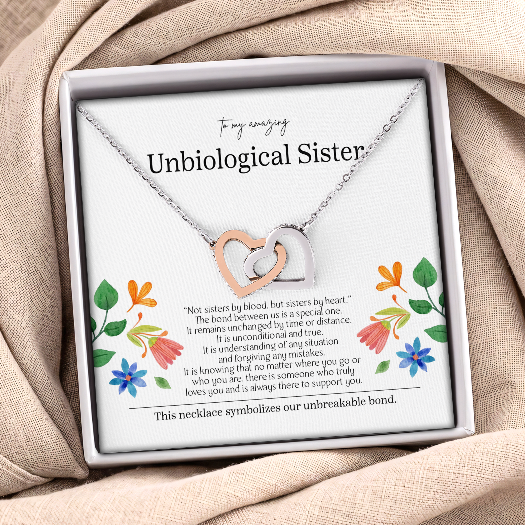 To My Amazing Unbiological Sister Necklace