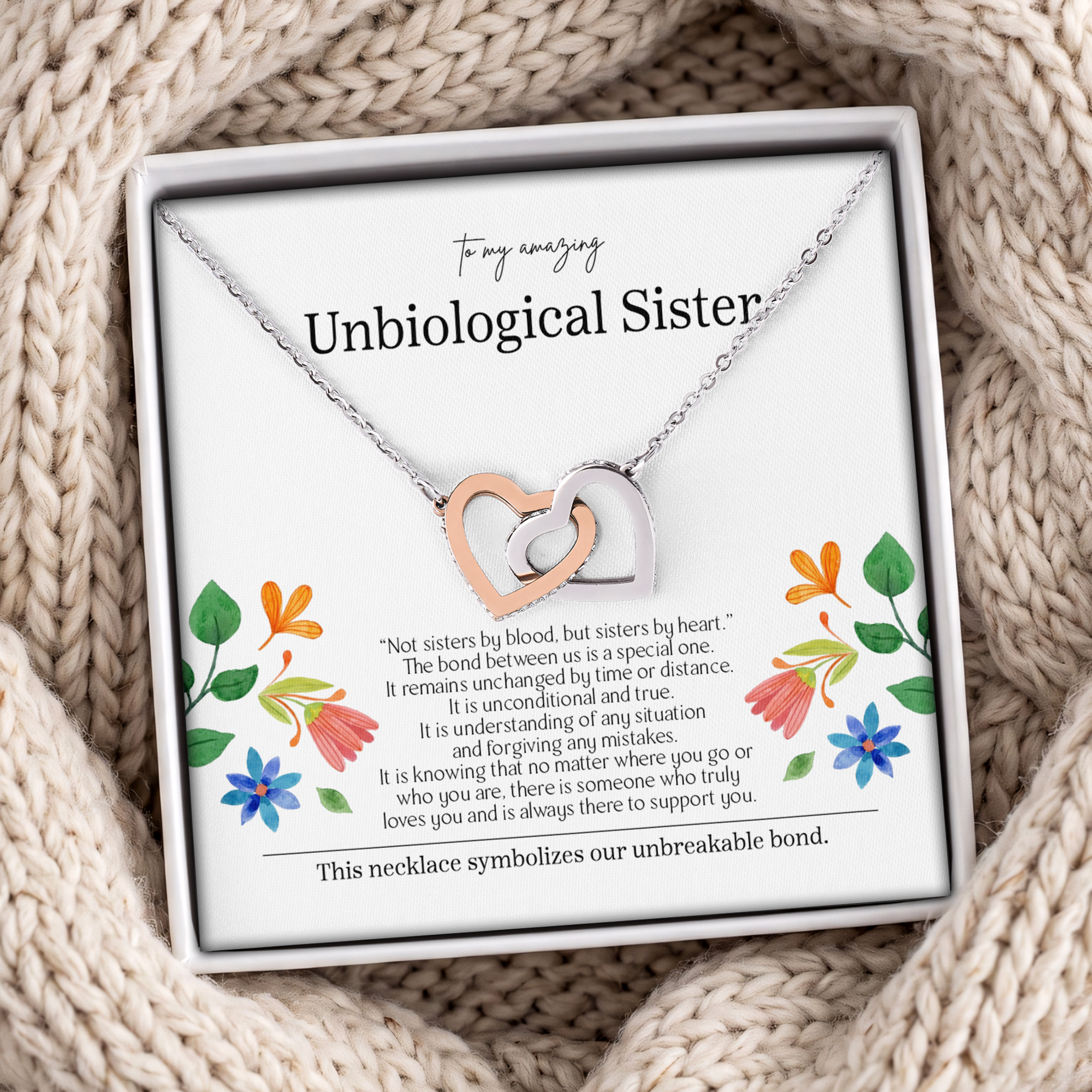 To My Amazing Unbiological Sister Necklace