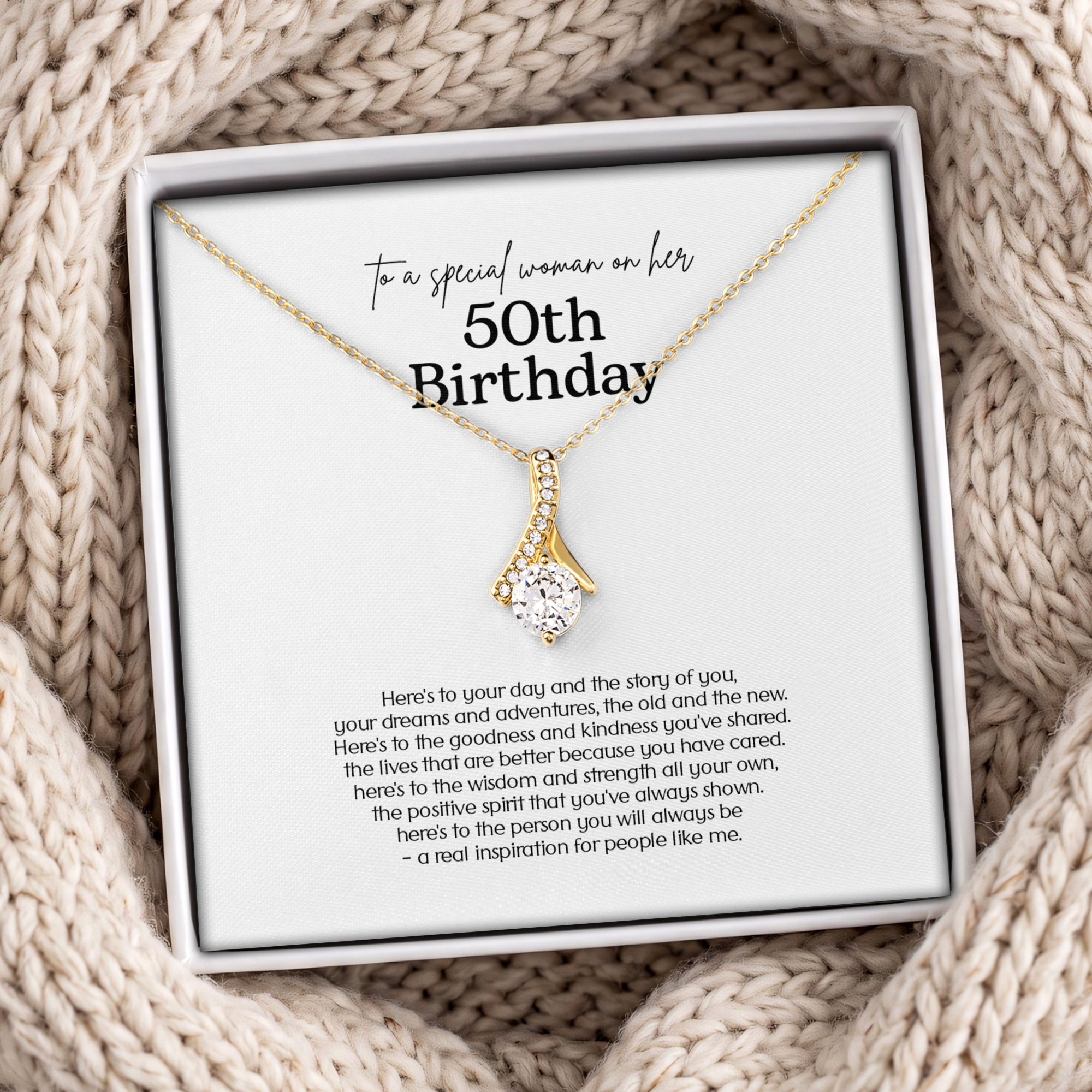 To A Special Woman On Her 50th Birthday Jewelry