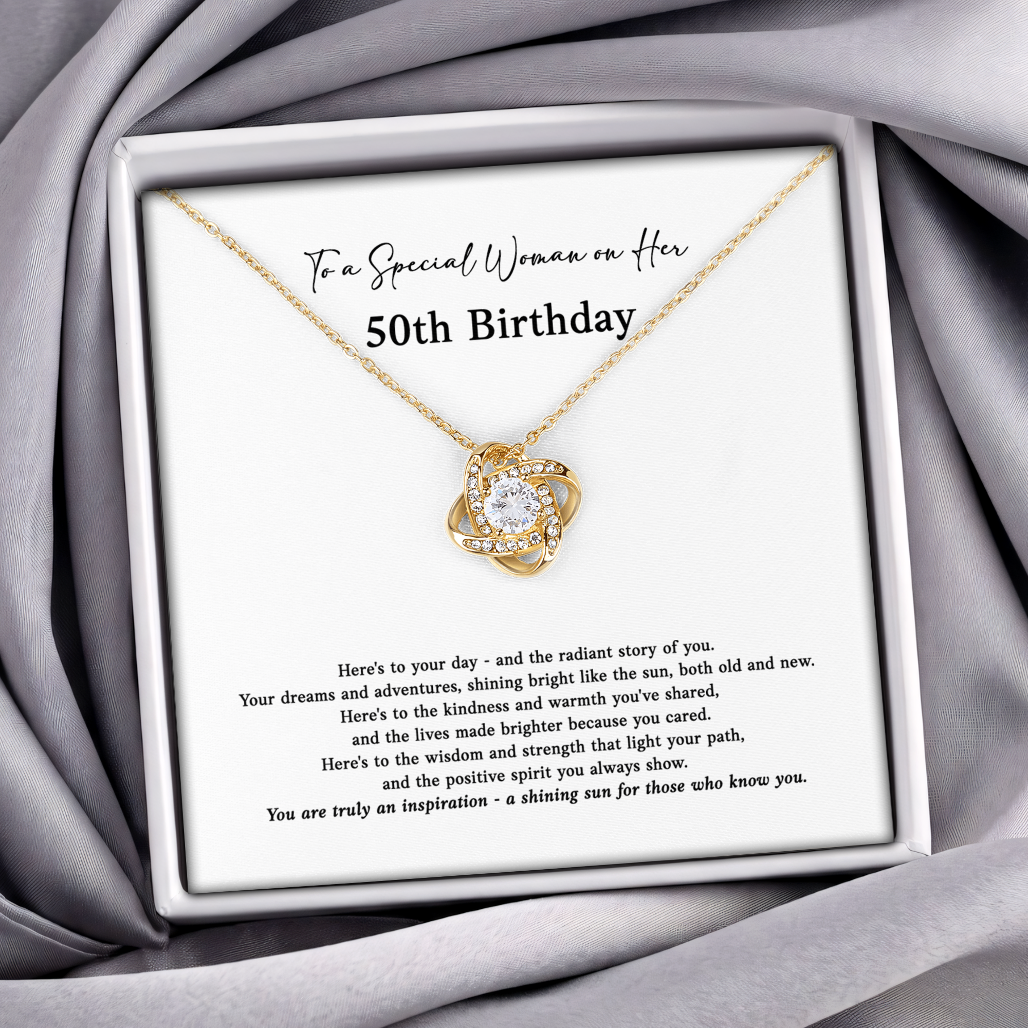 To A Special Woman On Her 50th Birthday Jewelry
