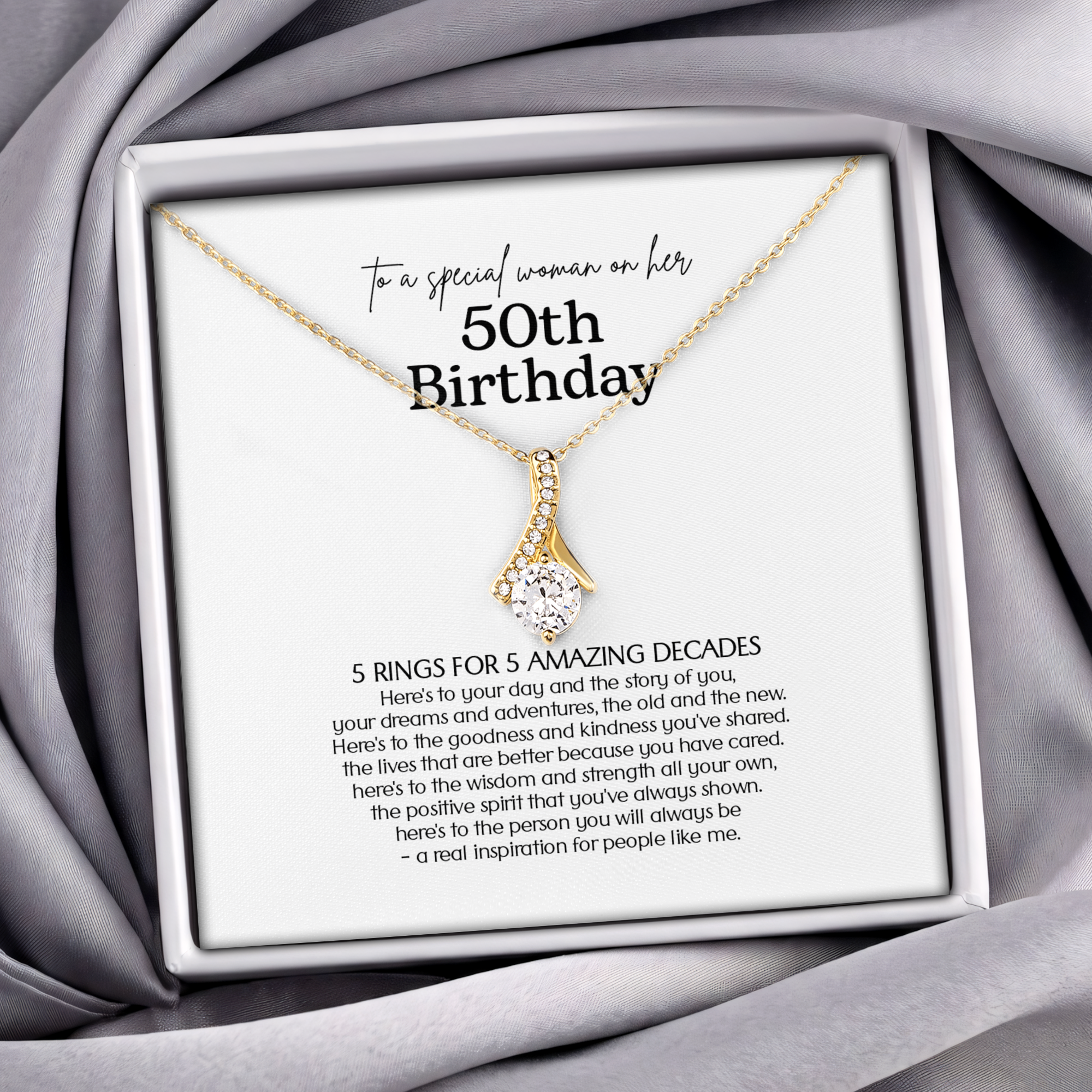 To A Special Woman On Her 50th Birthday Jewelry