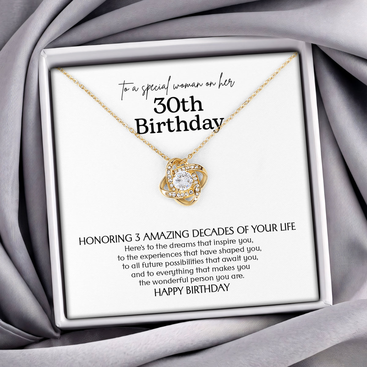 30th Birthday Keepsake Love Knot Necklace Milestone Gift For Her
