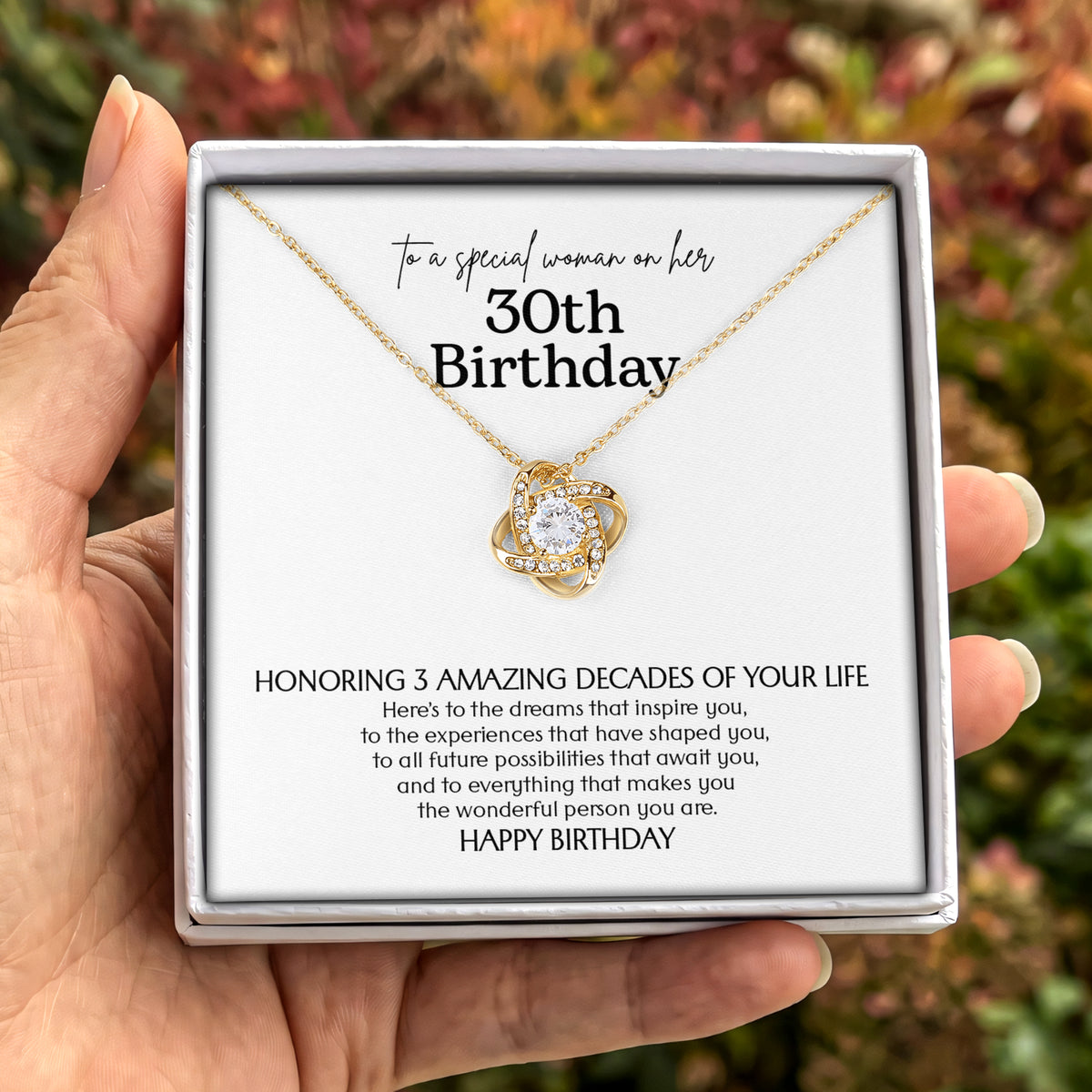 30th Birthday Keepsake Love Knot Necklace Milestone Gift For Her