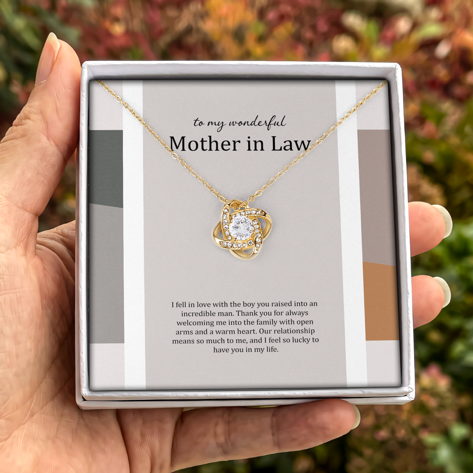 To My Wonderful Mother In Law Jewelry