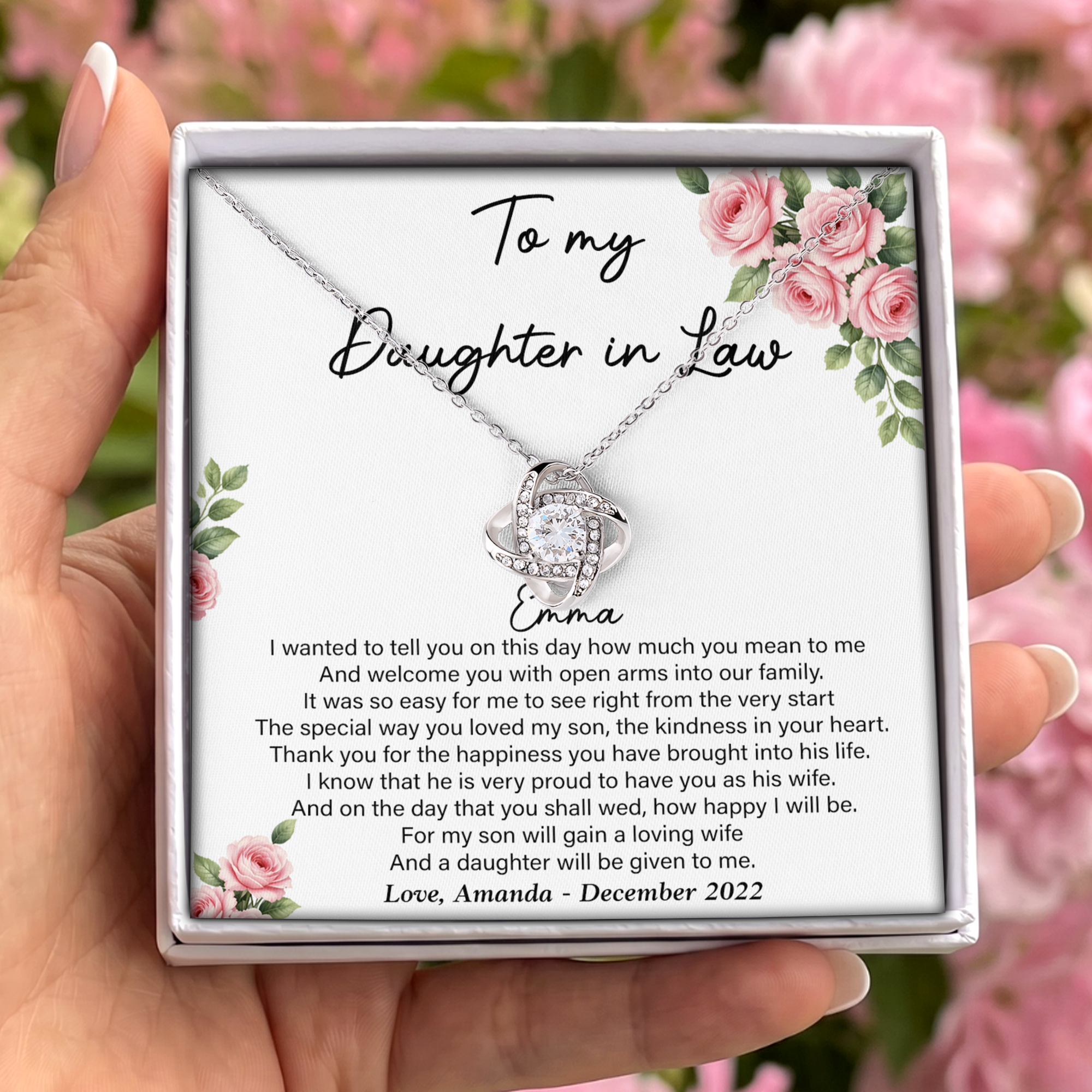 Personalized To My Daughter In Law Jewelry