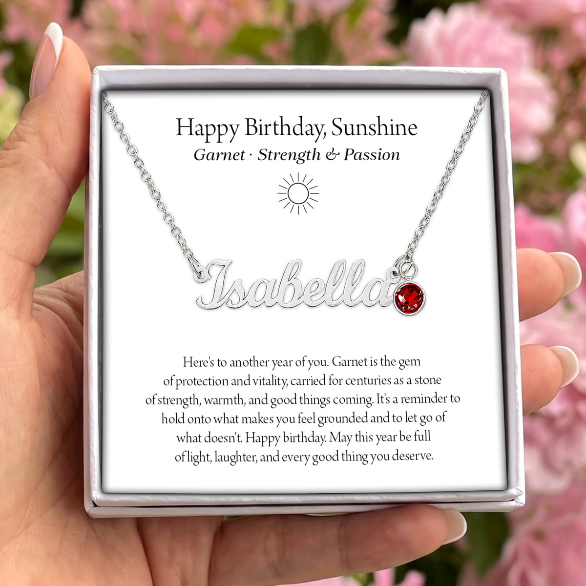 Personalisierter Schmuck mit Geburtsstein und Namen