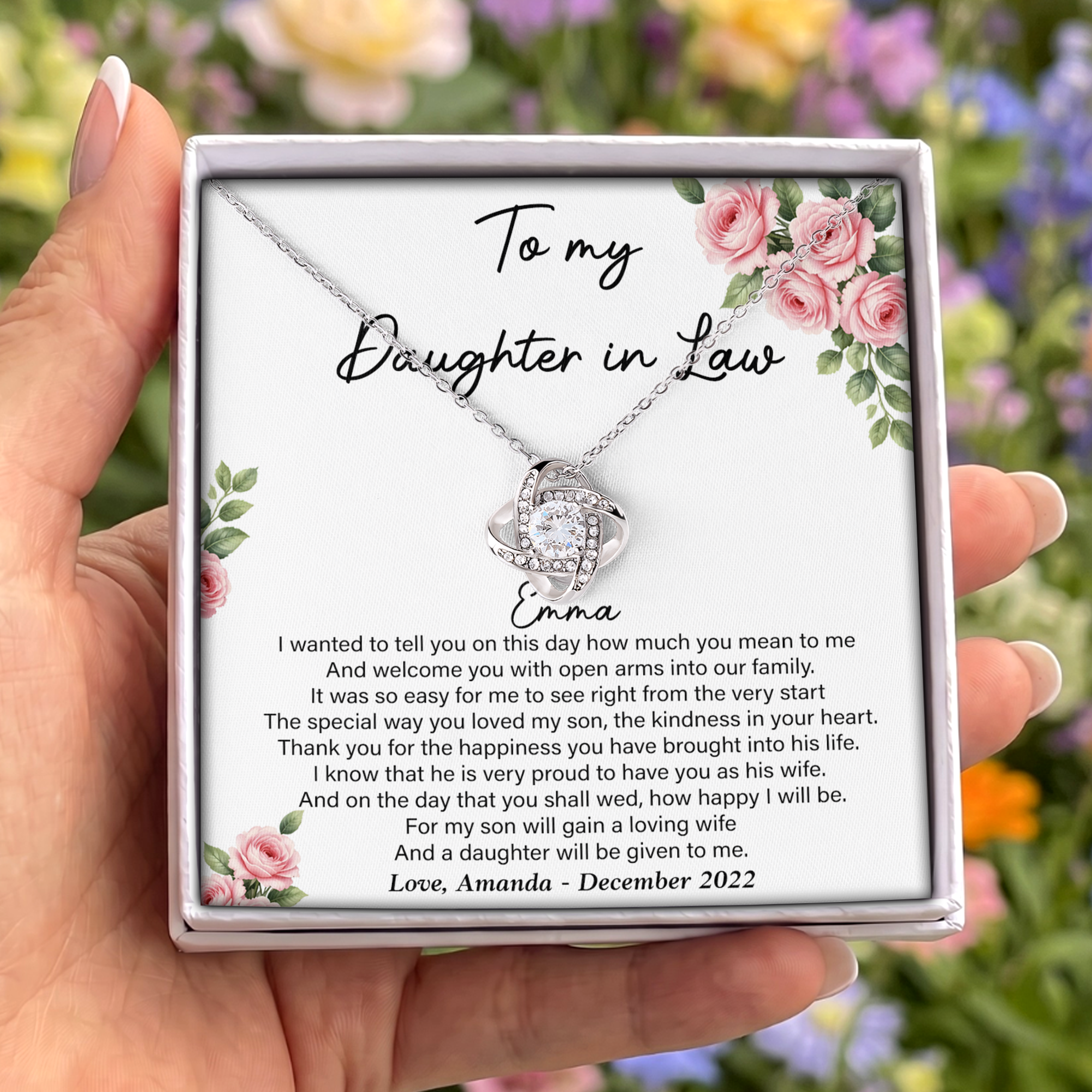 Personalized To My Daughter In Law Jewelry