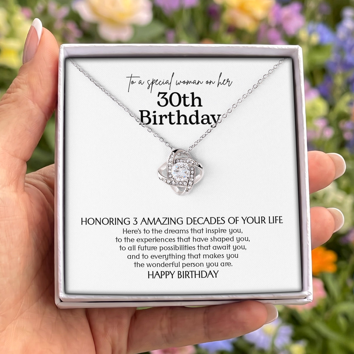 30th Birthday Keepsake Love Knot Necklace Milestone Gift For Her