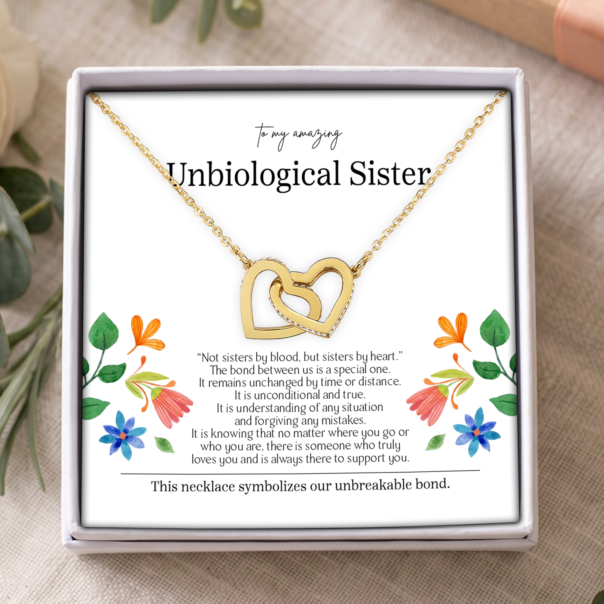 To My Amazing Unbiological Sister Necklace
