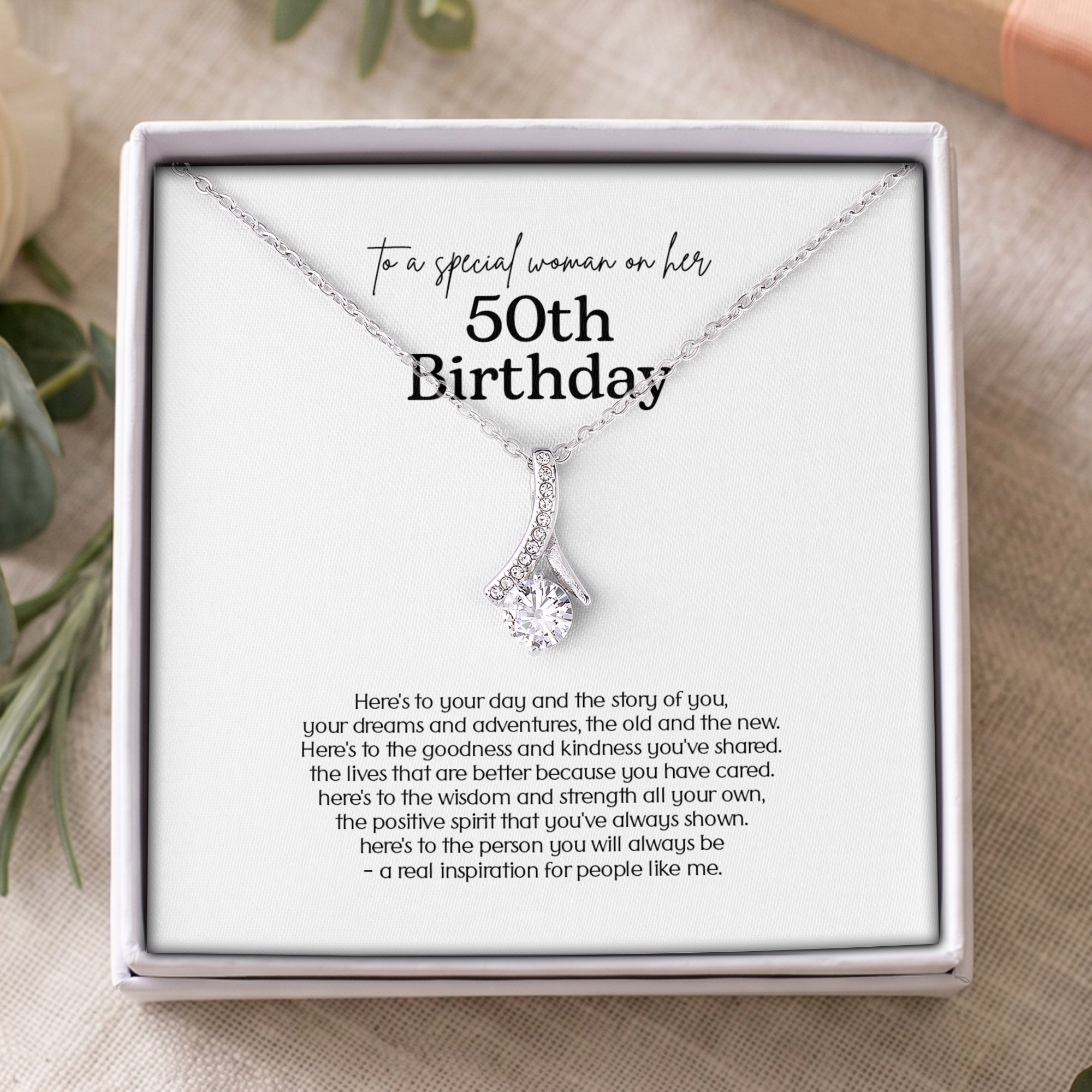 To A Special Woman On Her 50th Birthday Jewelry