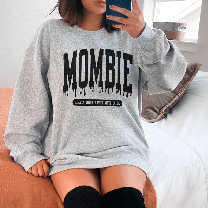 Mombie Like A Zombie But With Kids Sweatshirt Sport Grey / S Peachy Sunday T-Shirt