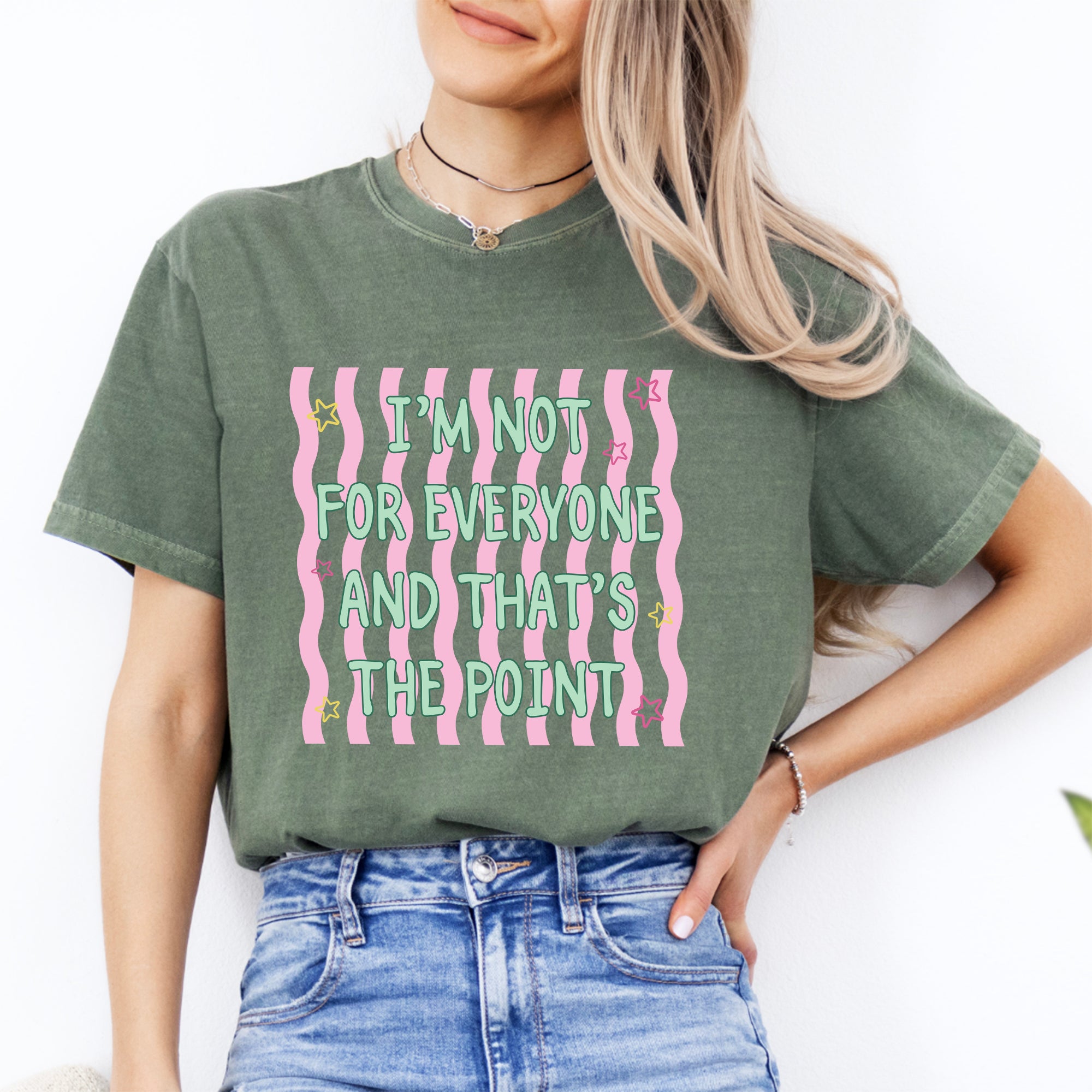 Gestreiftes T-Shirt „Ich bin nicht für jeden“