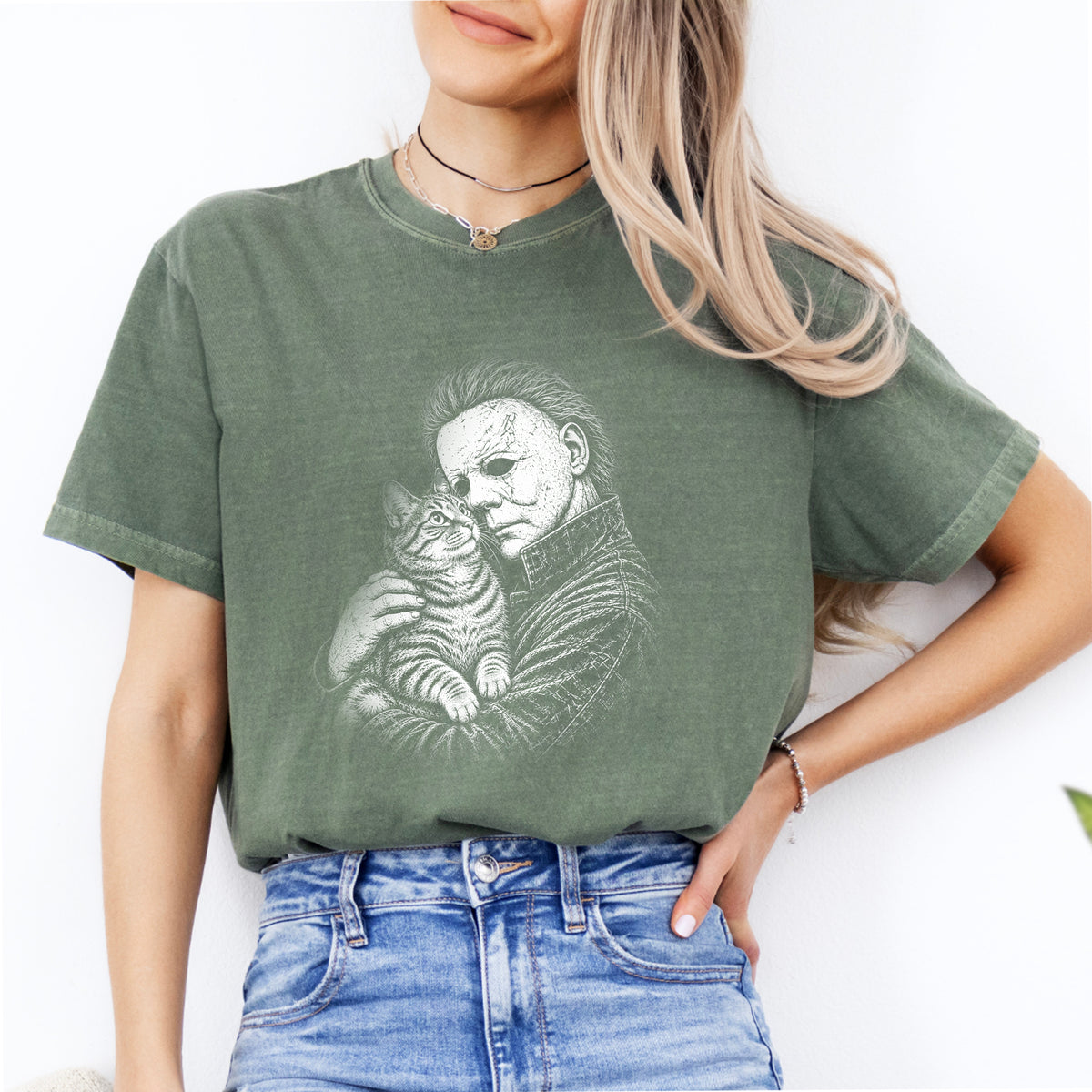 T-shirt « Horror Character Love » avec chat
