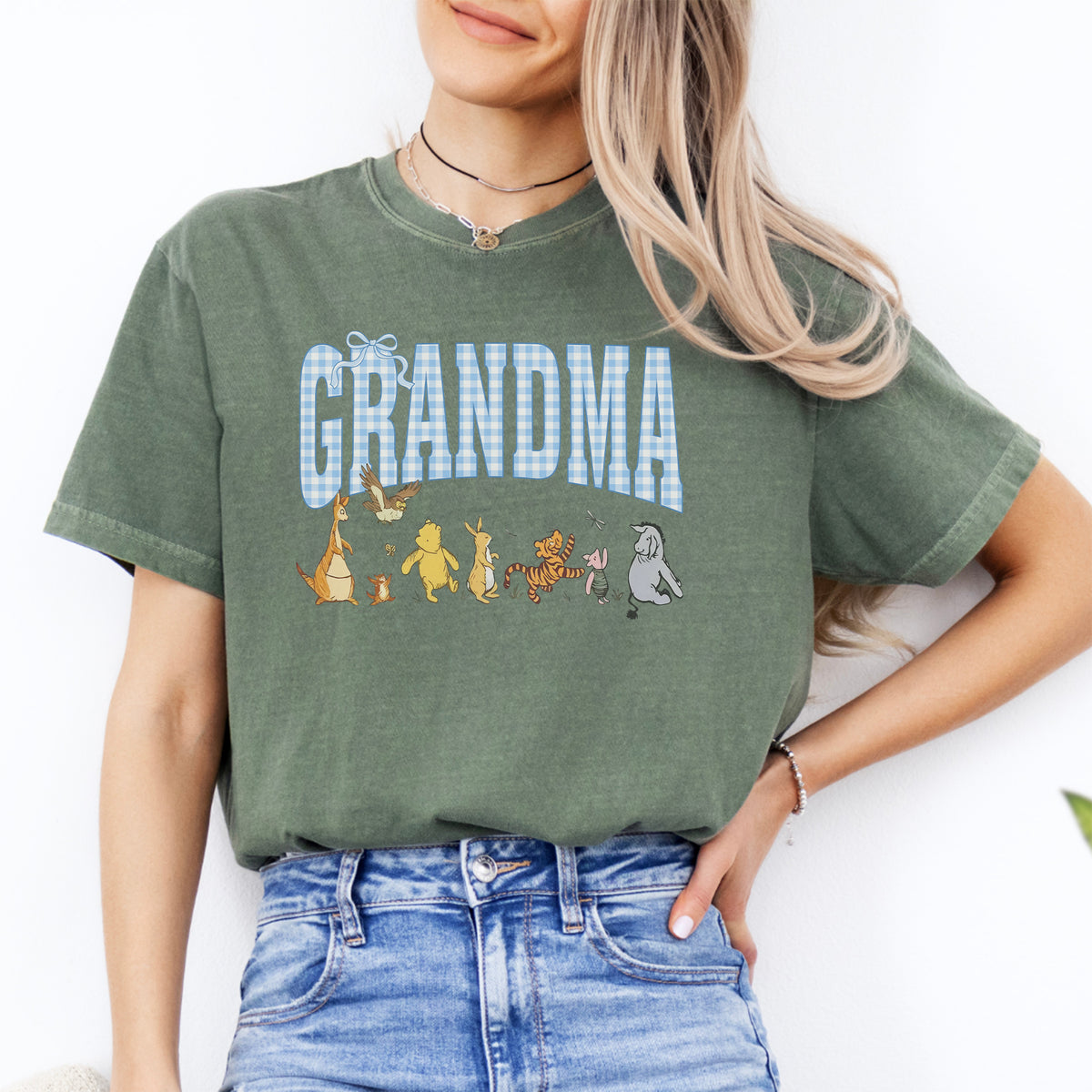 Personalisiertes kariertes Oma-T-Shirt