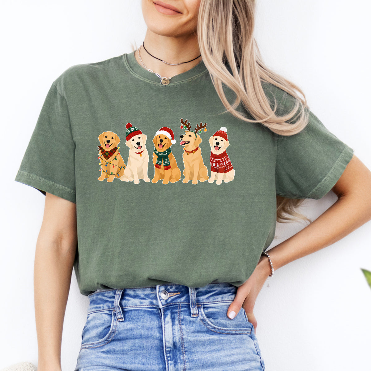 T-shirt de Noël Golden Retriever