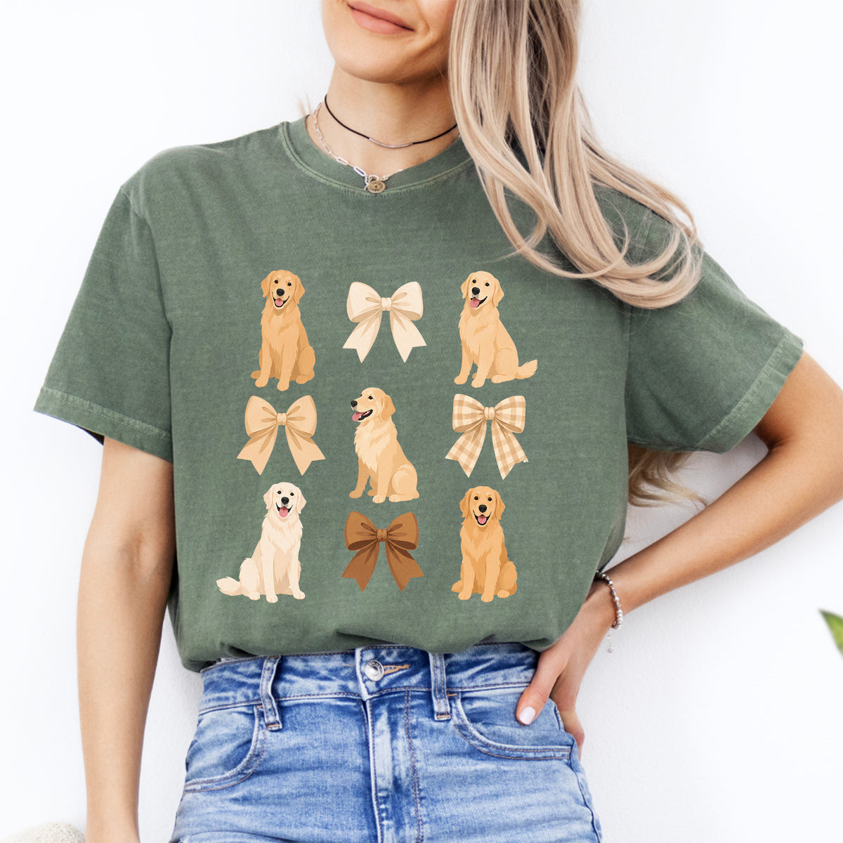 Golden-Retriever-Coquette-T-Shirt