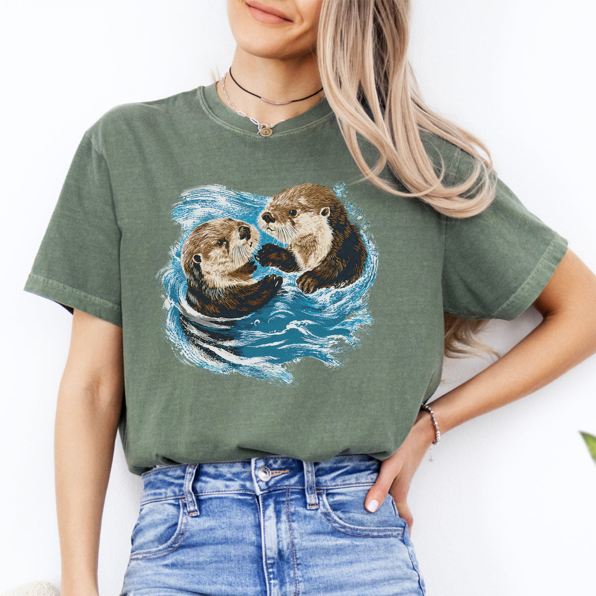 Niedliches T-Shirt mit Seeotter-Motiv