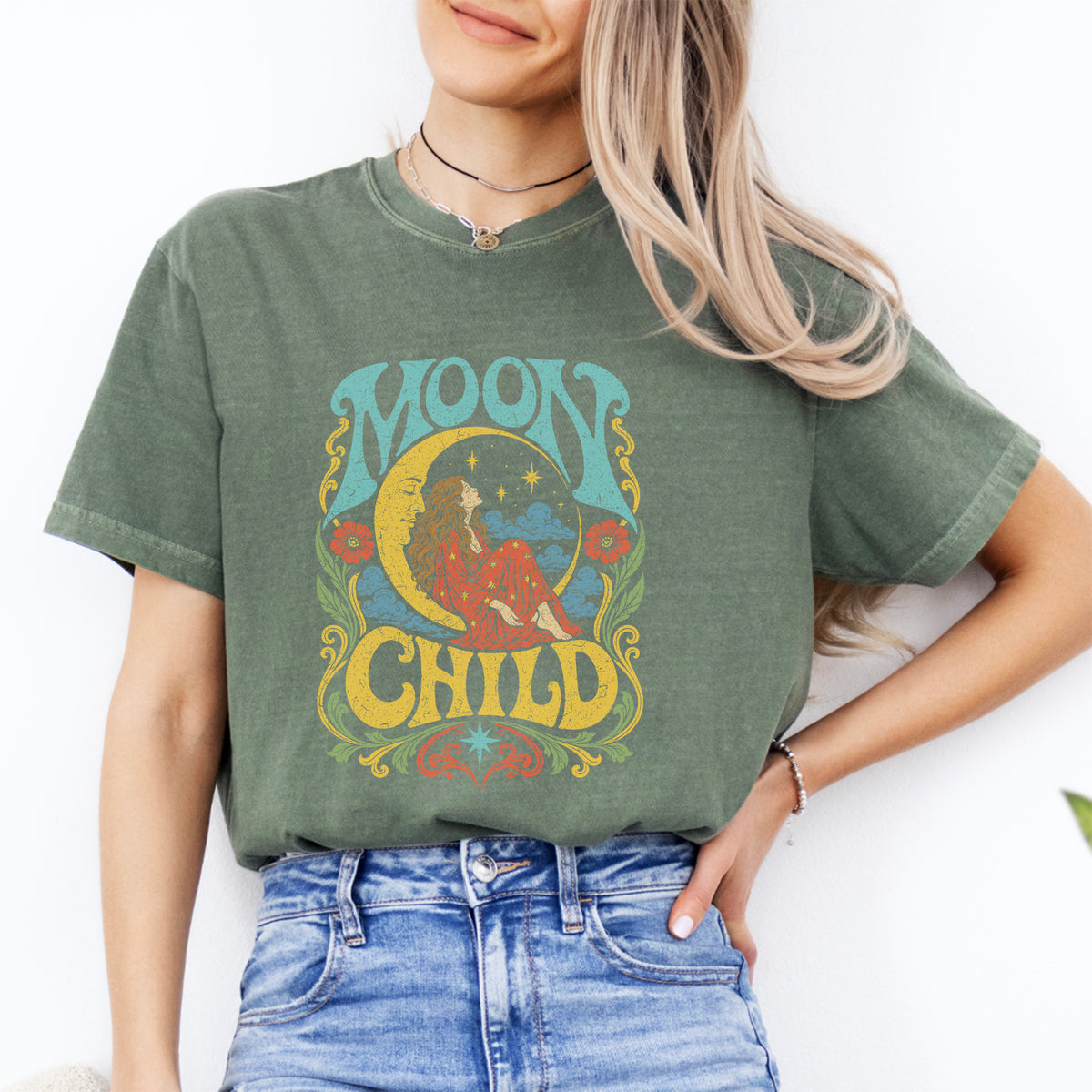 "Moon Child" – Retro 70s Celestial Graphic Top