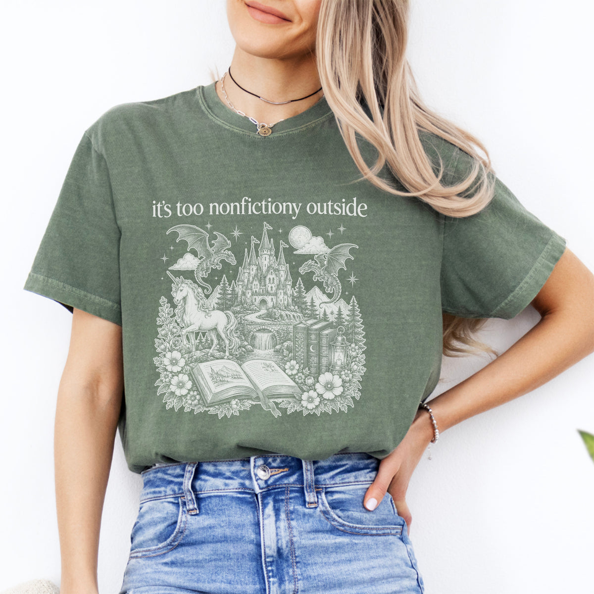 « It's Too Nonfictiony Outside » – Haut graphique pour passionné(e) de livres fantastiques