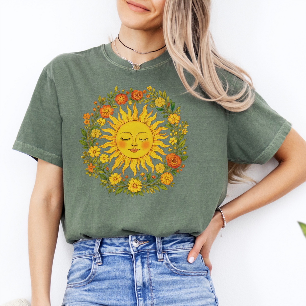 Boho-Spiritual-Sonnen-T-Shirt