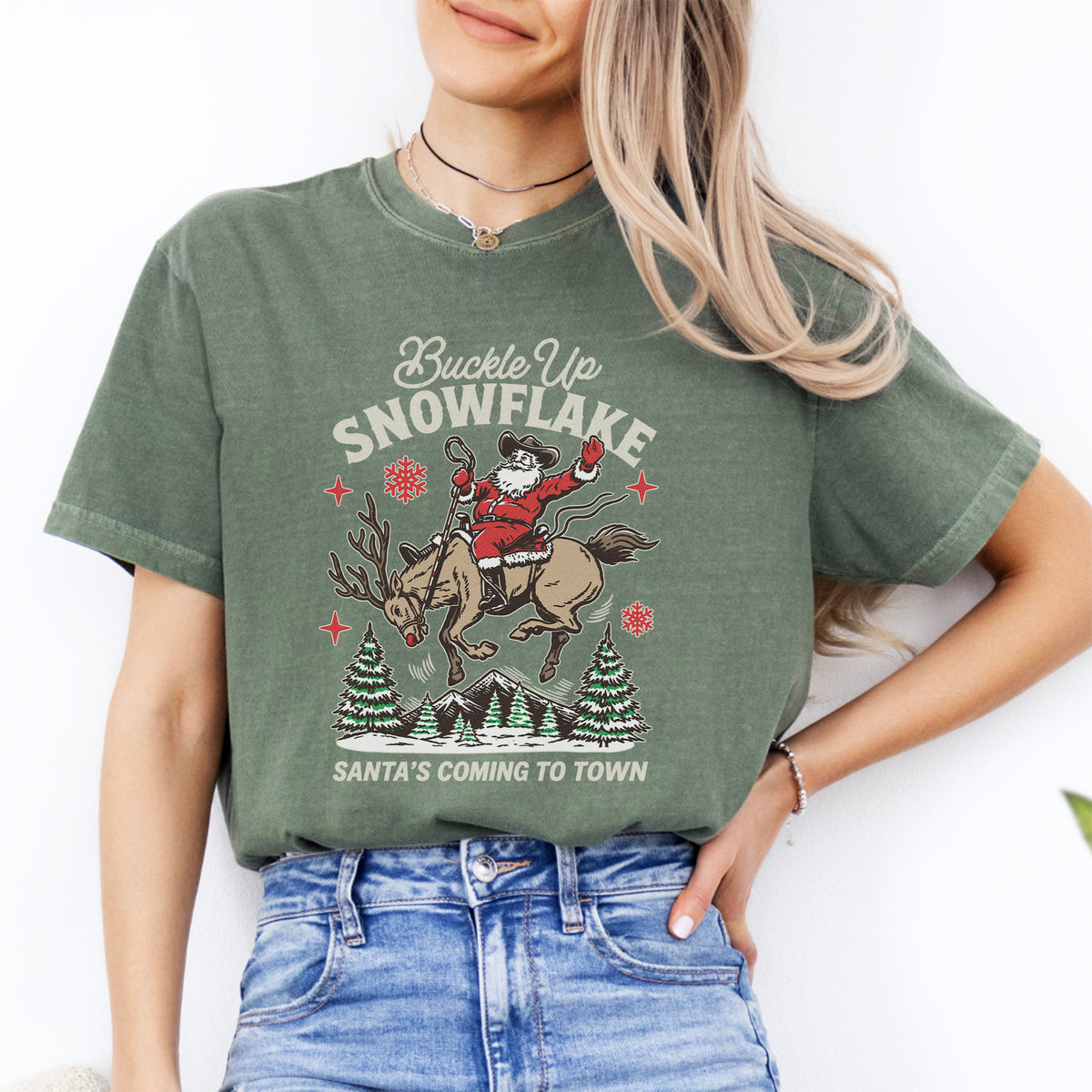 Buckle Up Snow Flake Tee