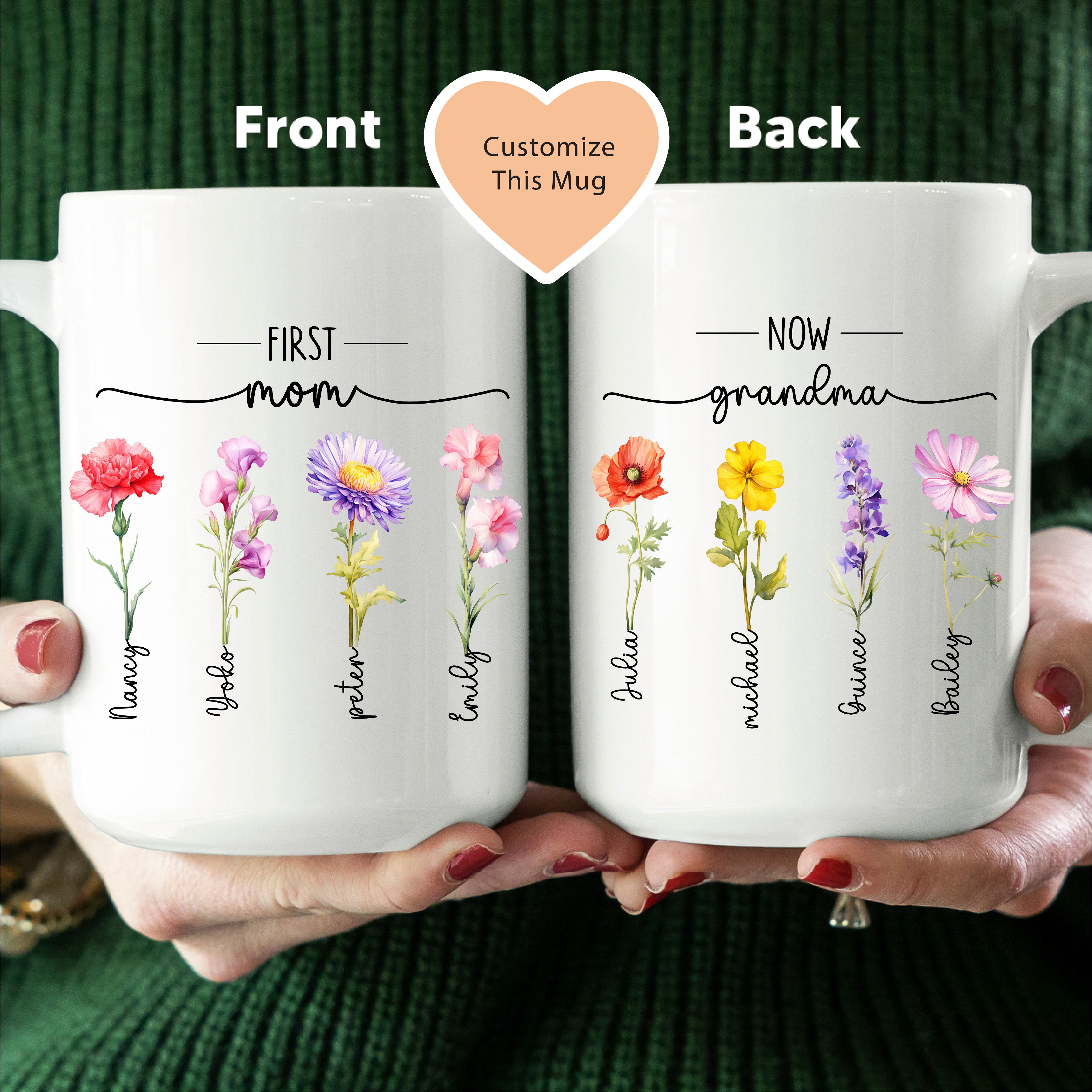 Personalized Mom Grandma Garden Mug
