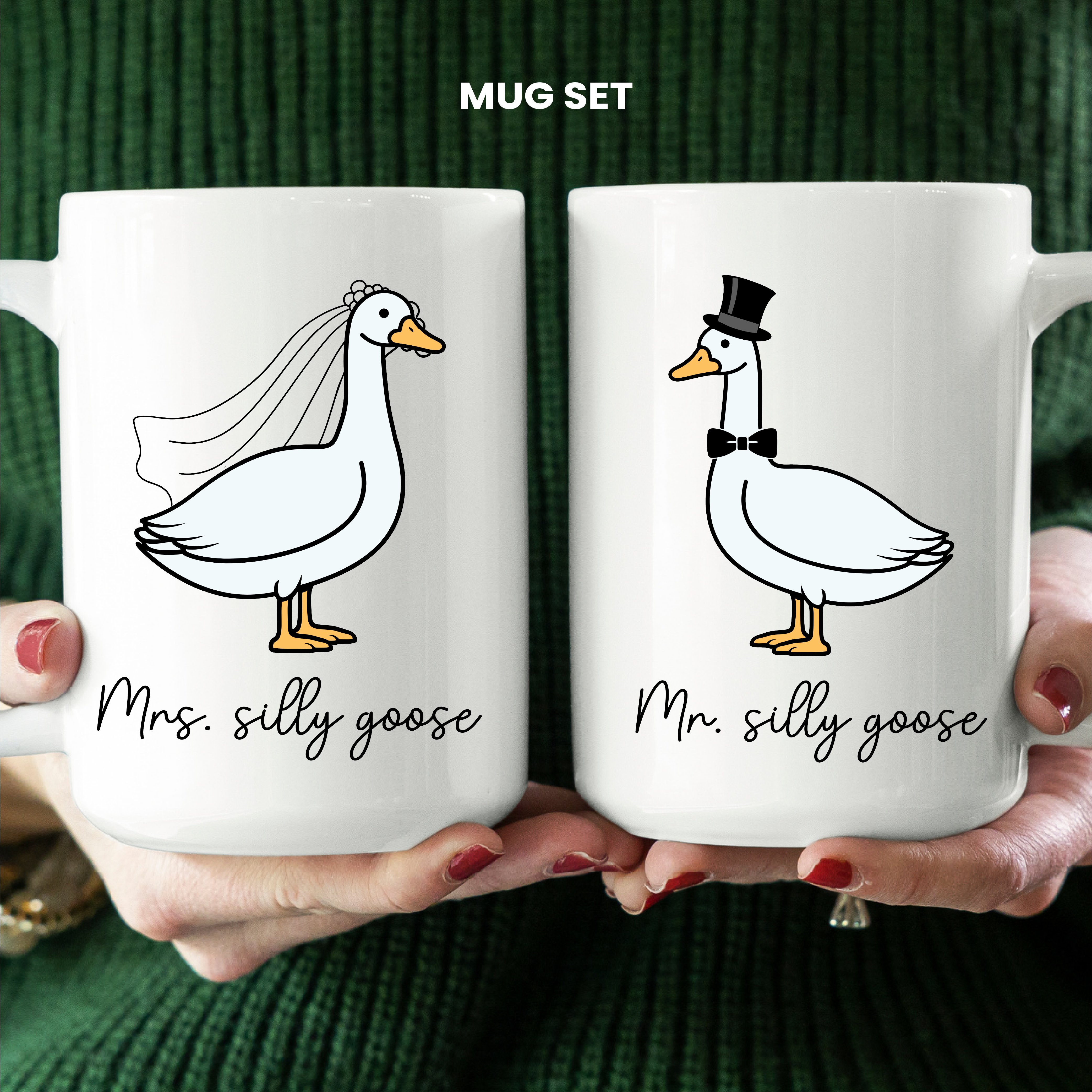 Mr And Mrs Silly Goose Mug set
