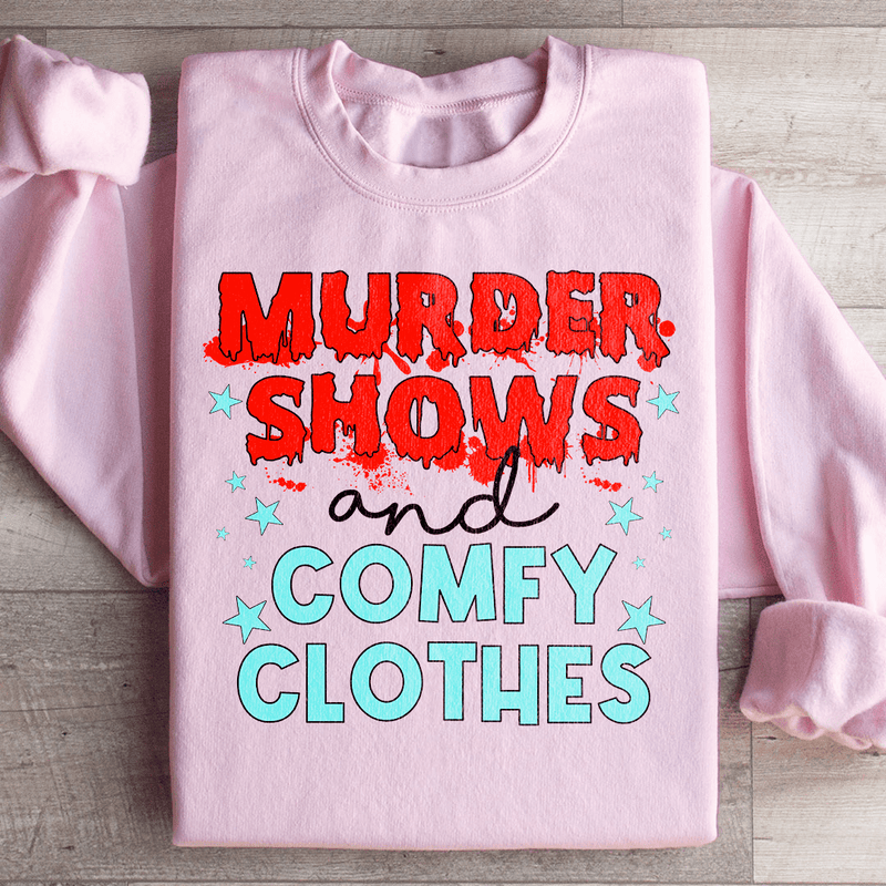 Murder Shows And Comfy Clothes Sweatshirt Light Pink / S Peachy Sunday T-Shirt