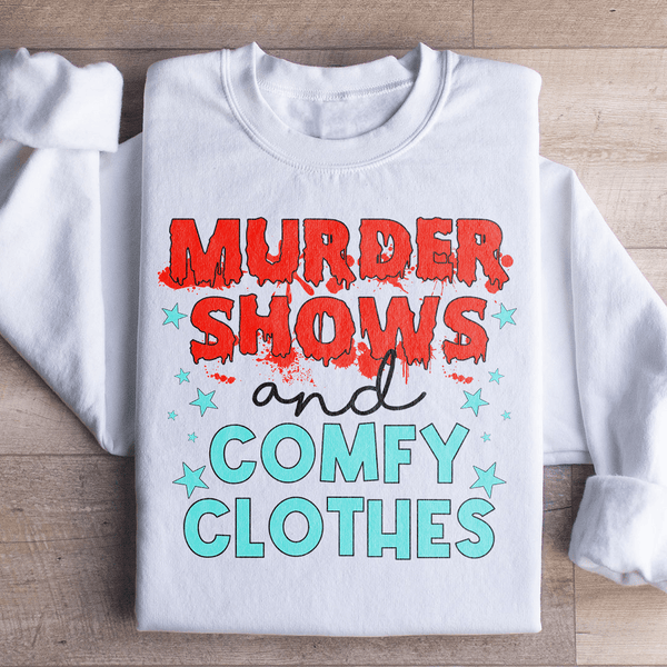 Murder Shows And Comfy Clothes Sweatshirt White / S Peachy Sunday T-Shirt