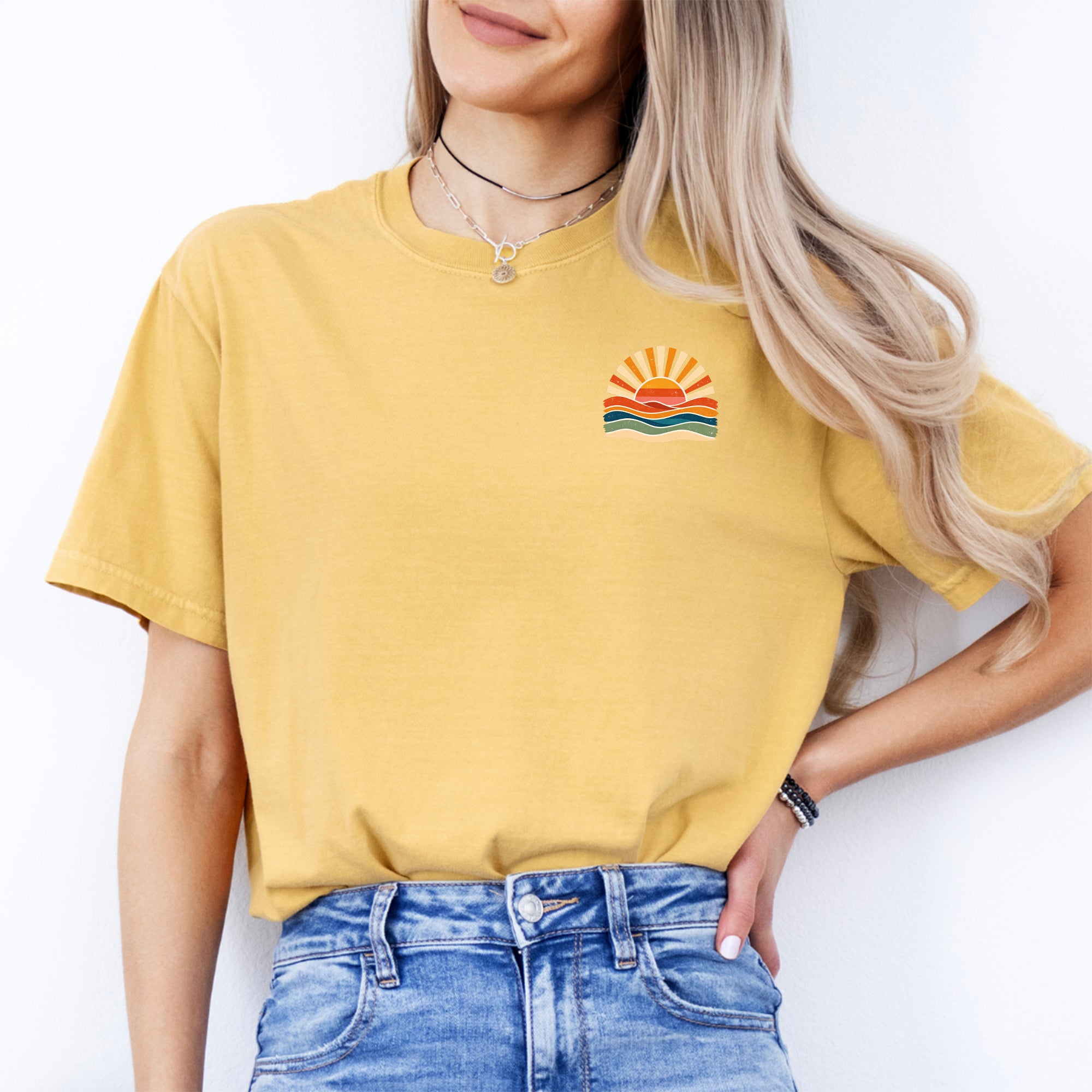 Retro-Ozean-Sonnen-Sommer-T-Shirt