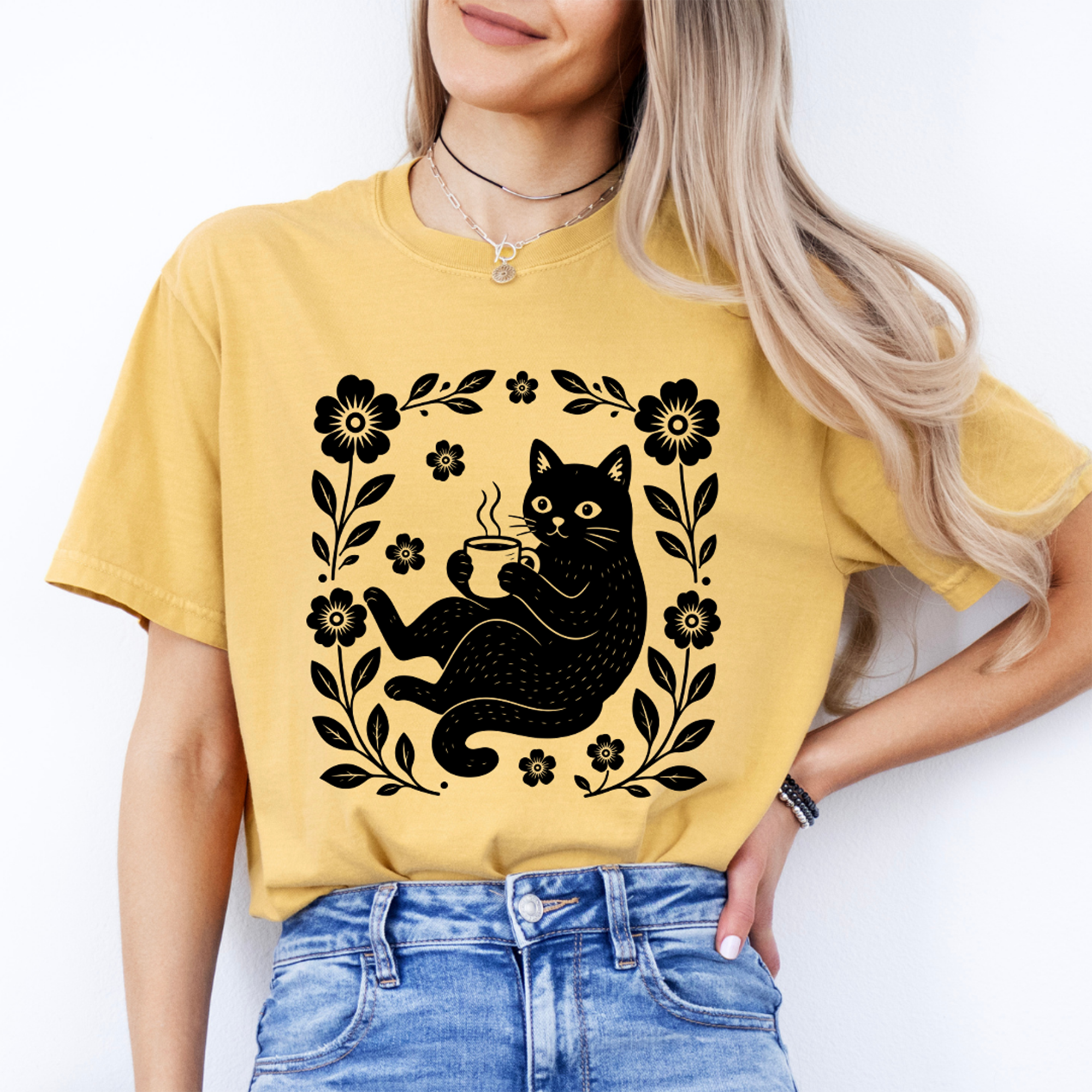 Boho-Katzen-T-Shirt