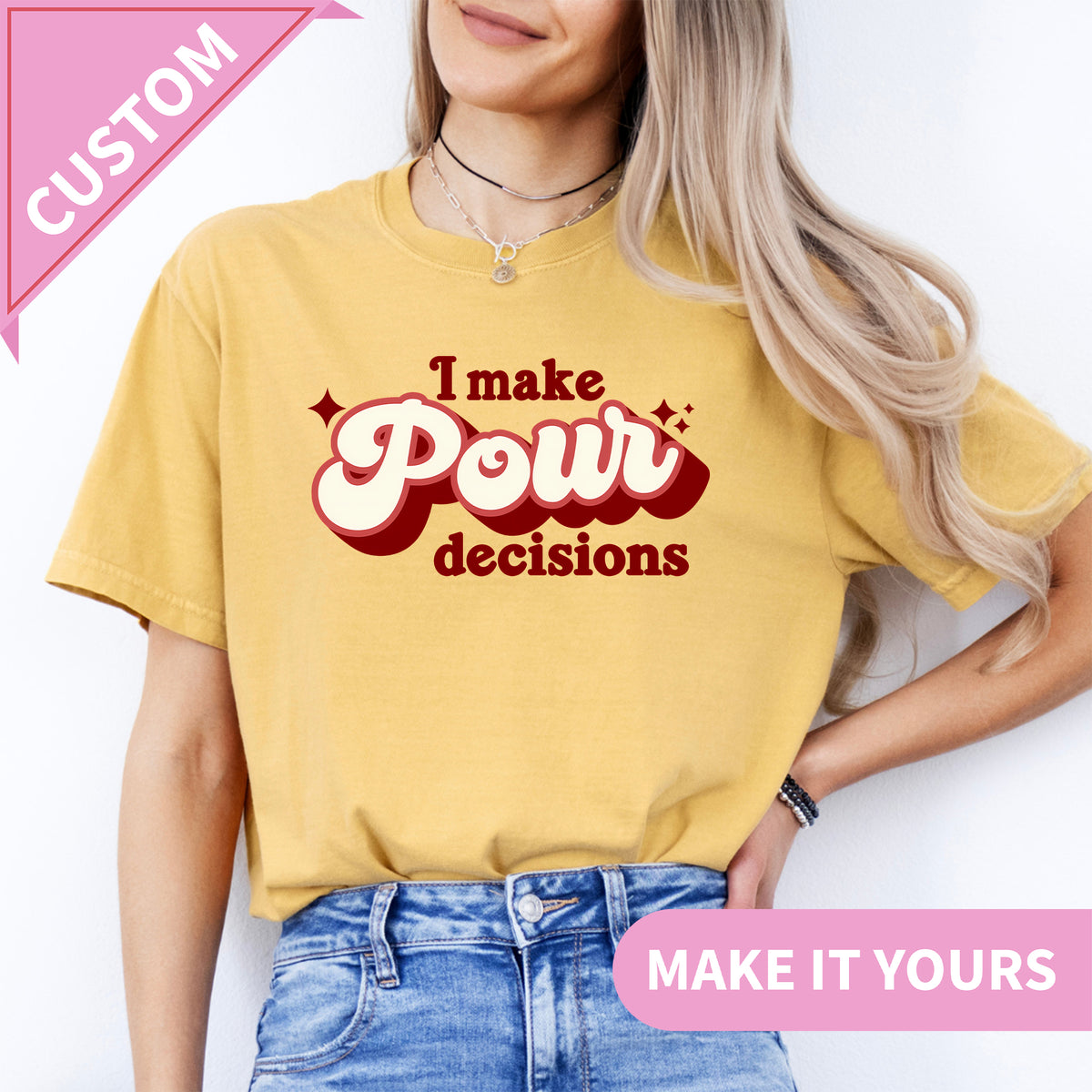 Camiseta personalizada para fiesta de cumpleaños con vino