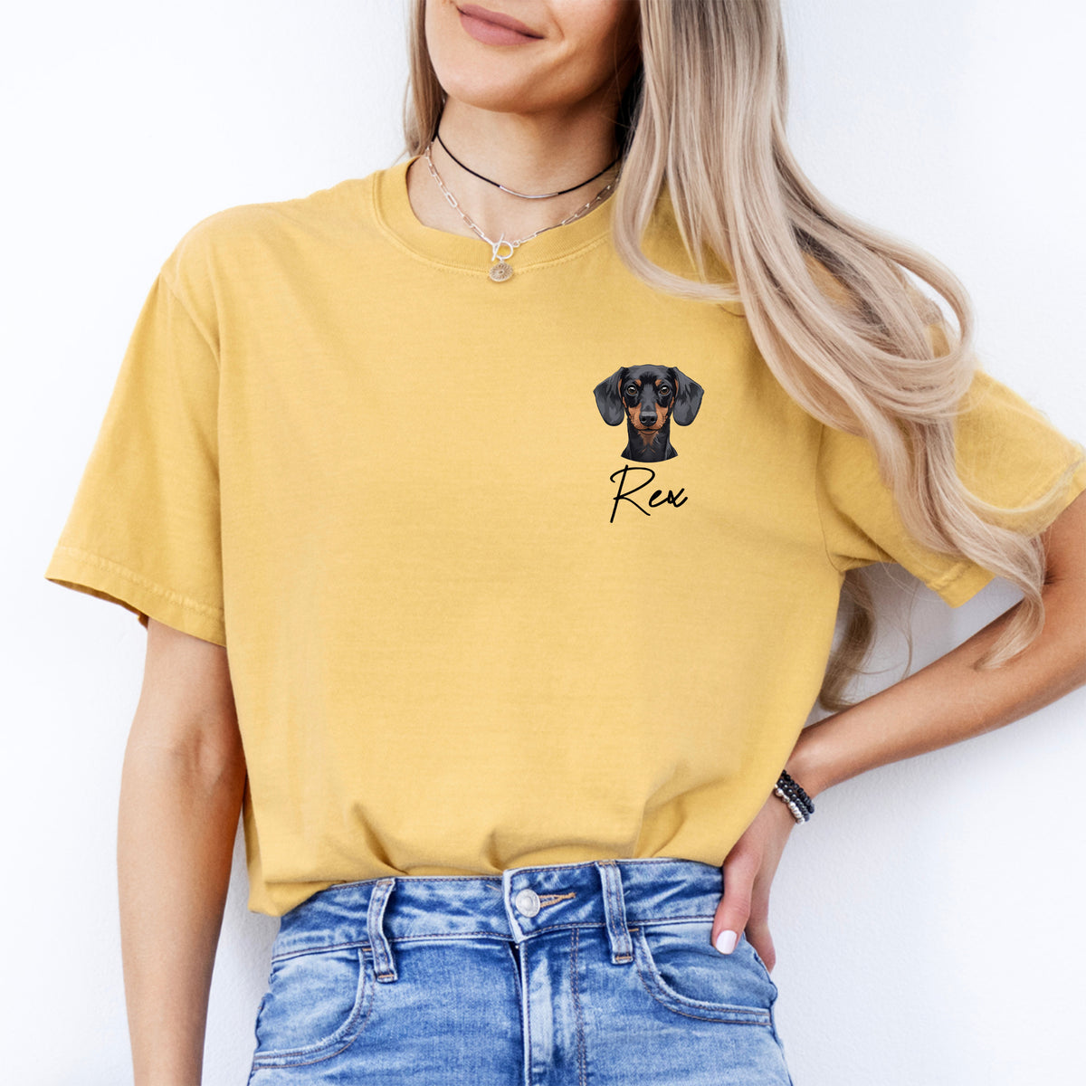 T-Shirt mit personalisiertem Haustierfoto und Namen