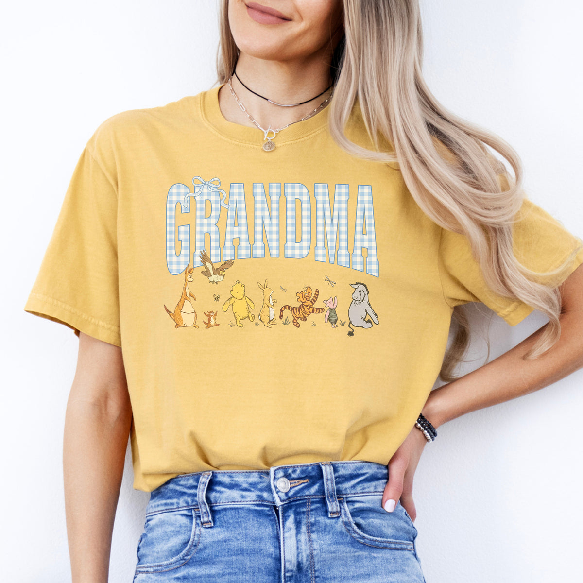 Personalisiertes kariertes Oma-T-Shirt