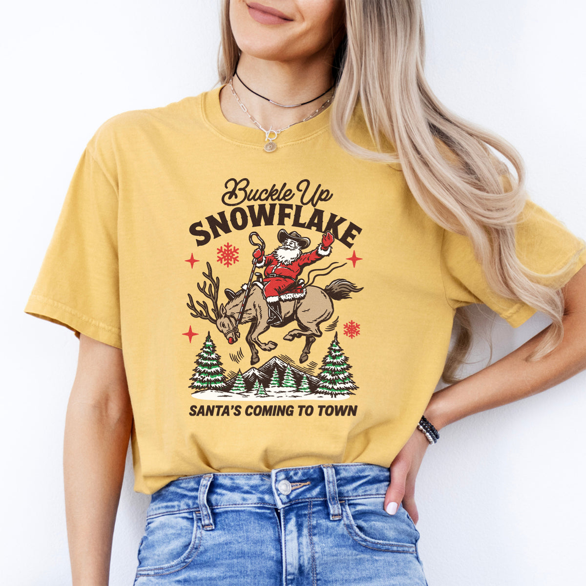 Buckle Up Snow Flake Tee
