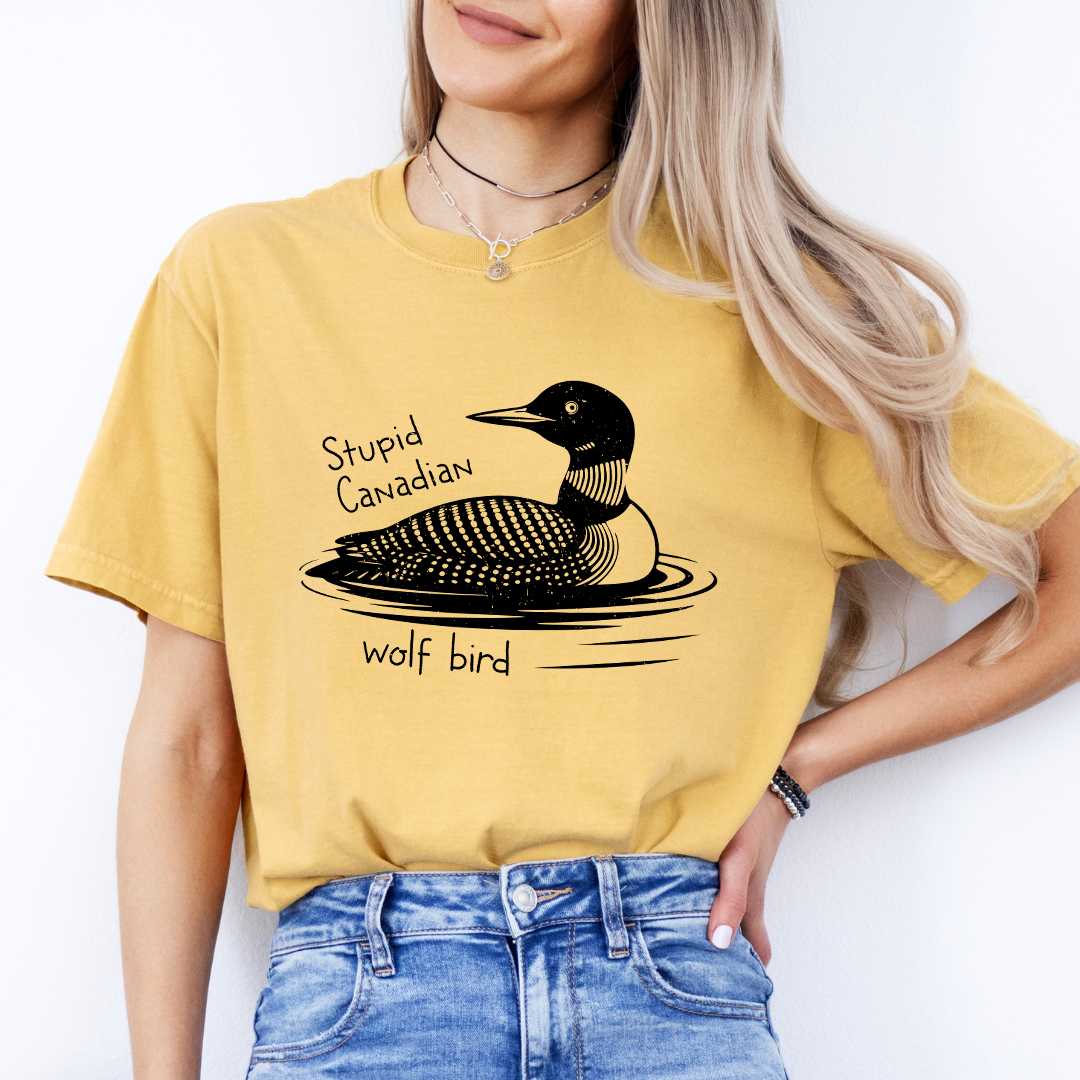 Stupid Canadian Wolf Bird Tee