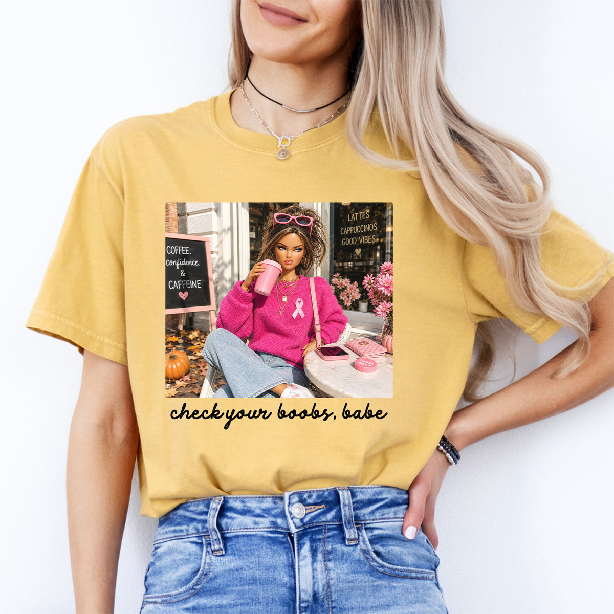 Camiseta «Check Your Boobs Babe» de concienciación sobre el cáncer de mama