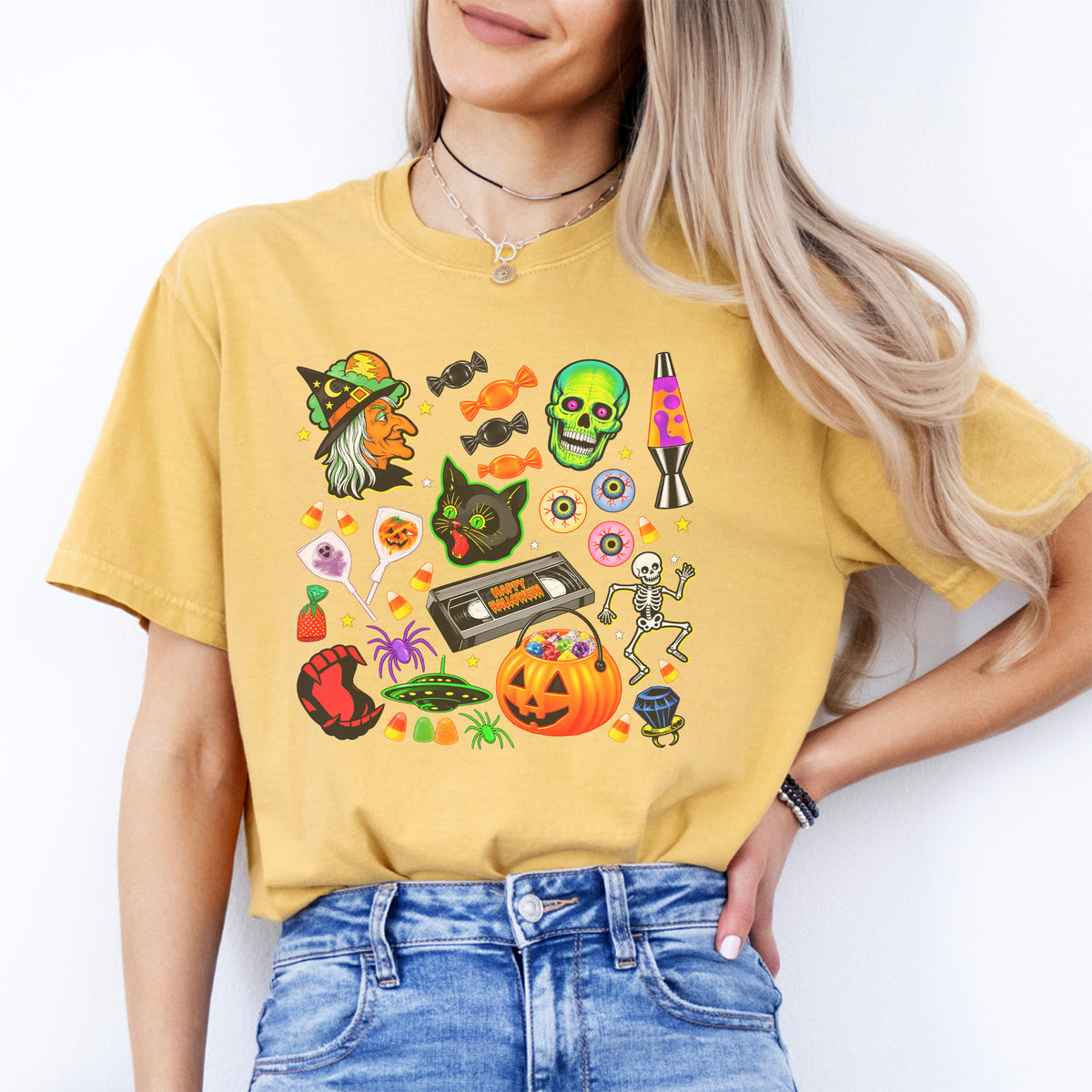 Camiseta gráfica nostálgica de Halloween de los años 90