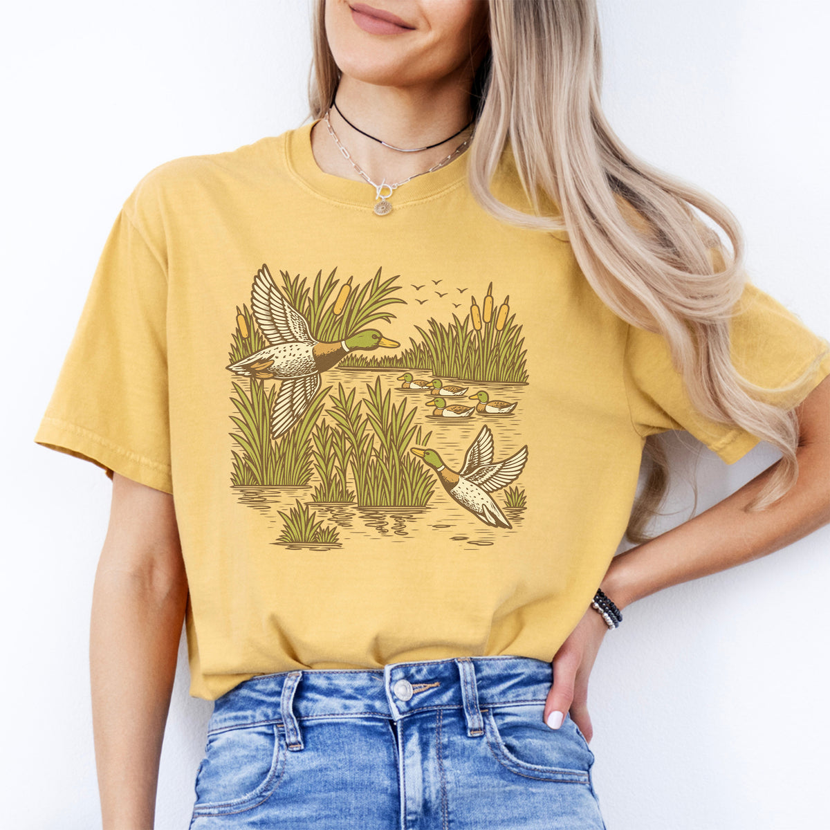 T-shirt rétro avec canards colverts