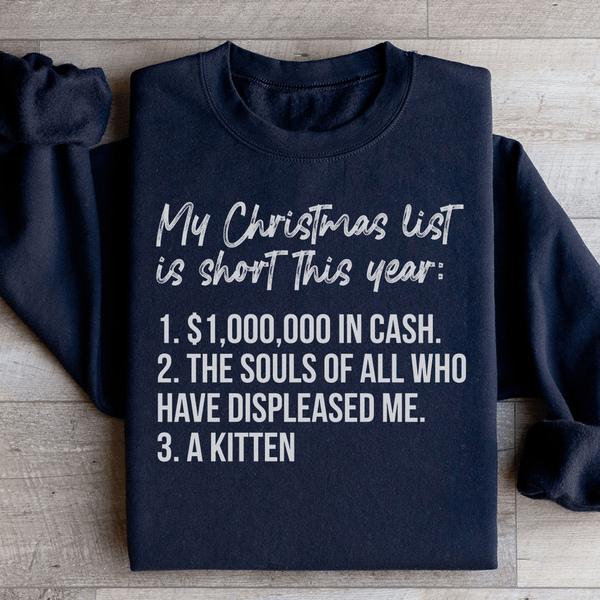 My Christmas List Sweatshirt Black / S Peachy Sunday T-Shirt