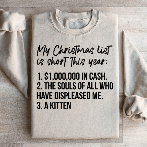 My Christmas List Sweatshirt Sand / S Peachy Sunday T-Shirt