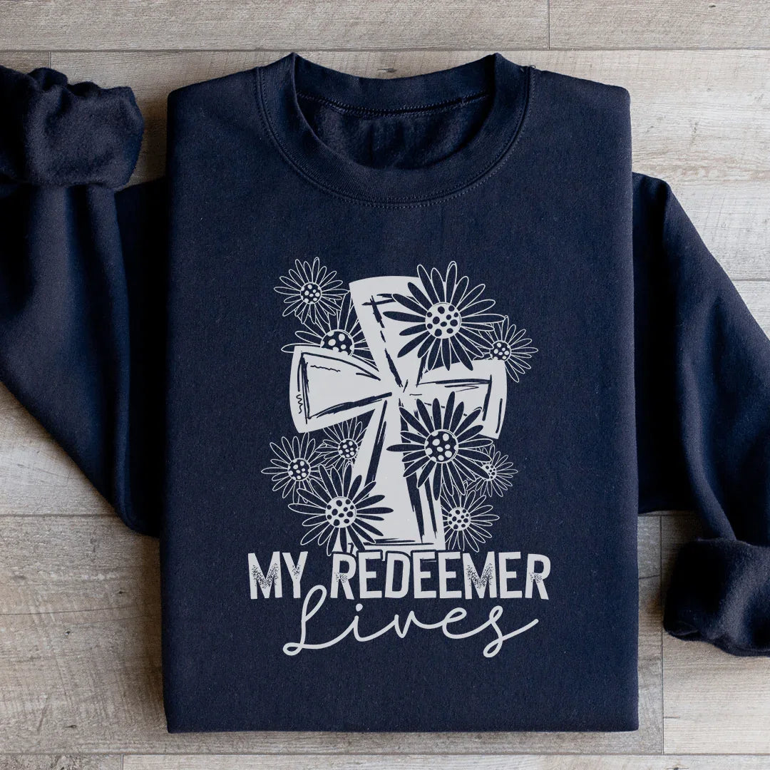 My Redeemer Lives Sweatshirt Black / S Peachy Sunday T-Shirt