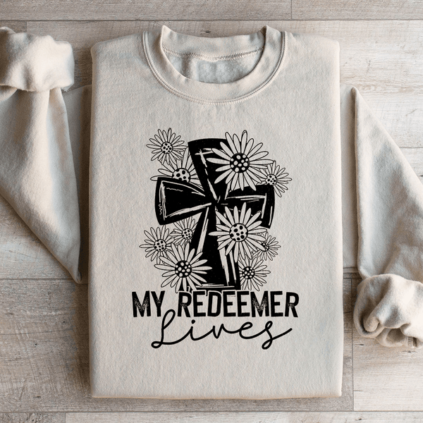 My Redeemer Lives Sweatshirt Sand / S Peachy Sunday T-Shirt
