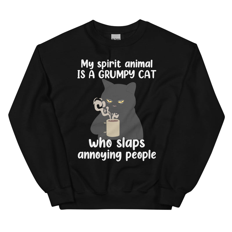 My Spirit Animal Is A Grumpy Cat Sweatshirt Black / S Peachy Sunday T-Shirt